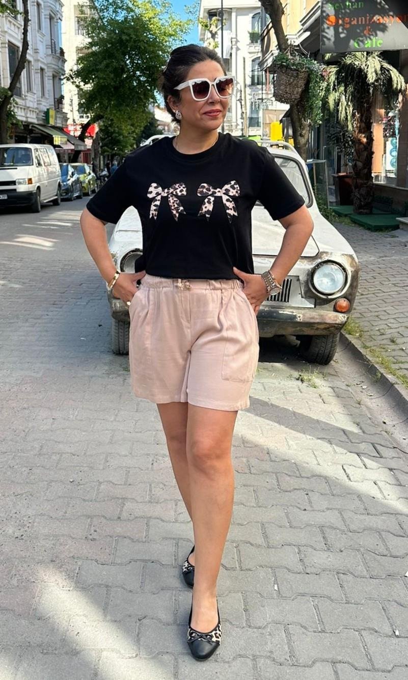 Rahat Şort Krem Rengi