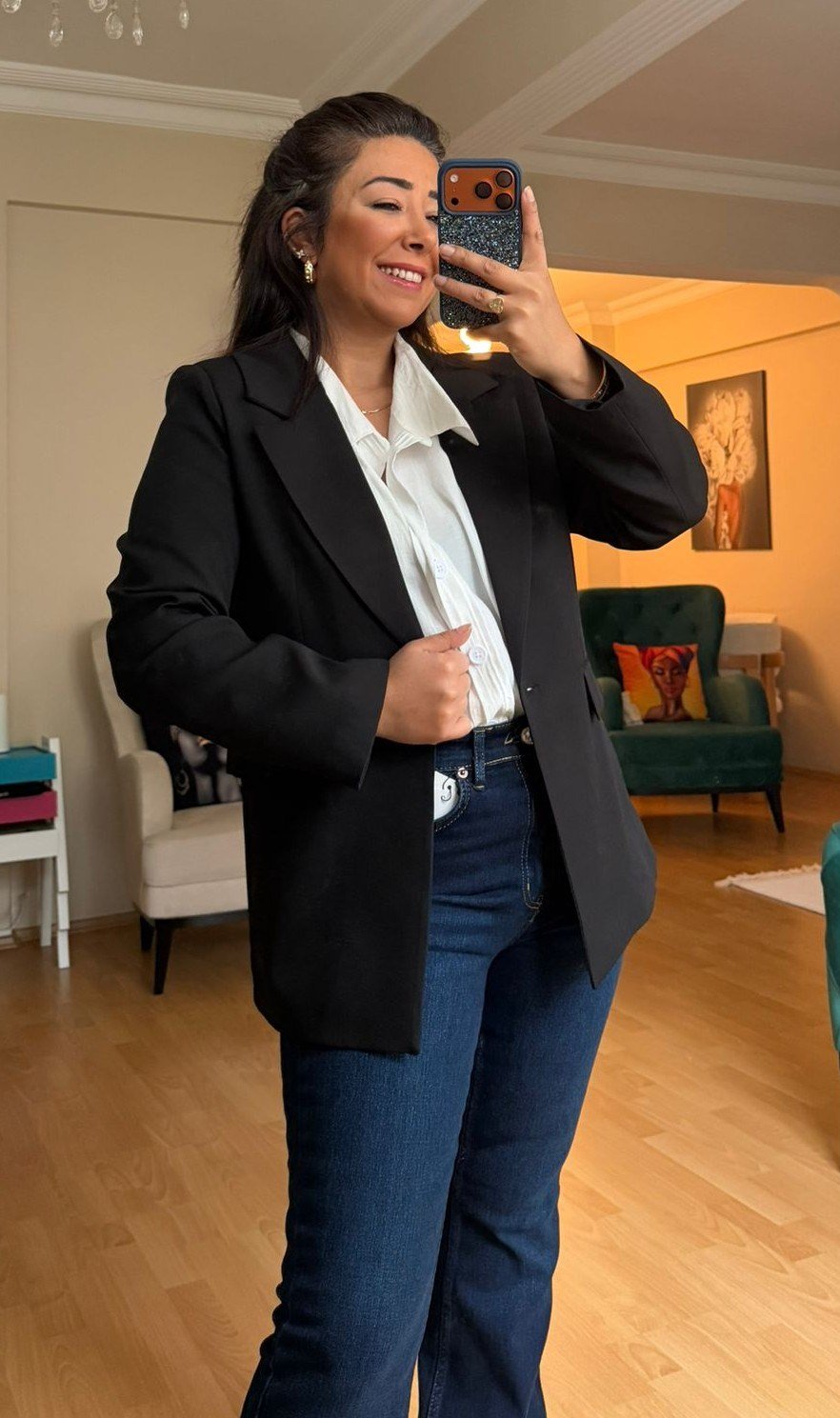 Siyah Astarlı Blazer Ceket