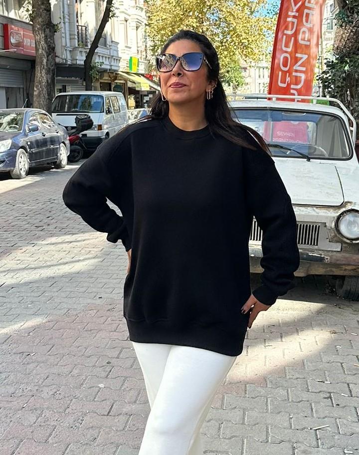 Siyah Basic Sweatsirt