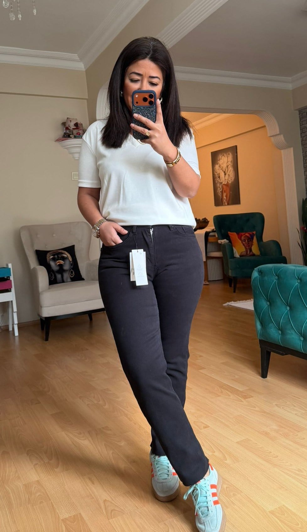 Siyah Boyfit Jean Pantolon 
