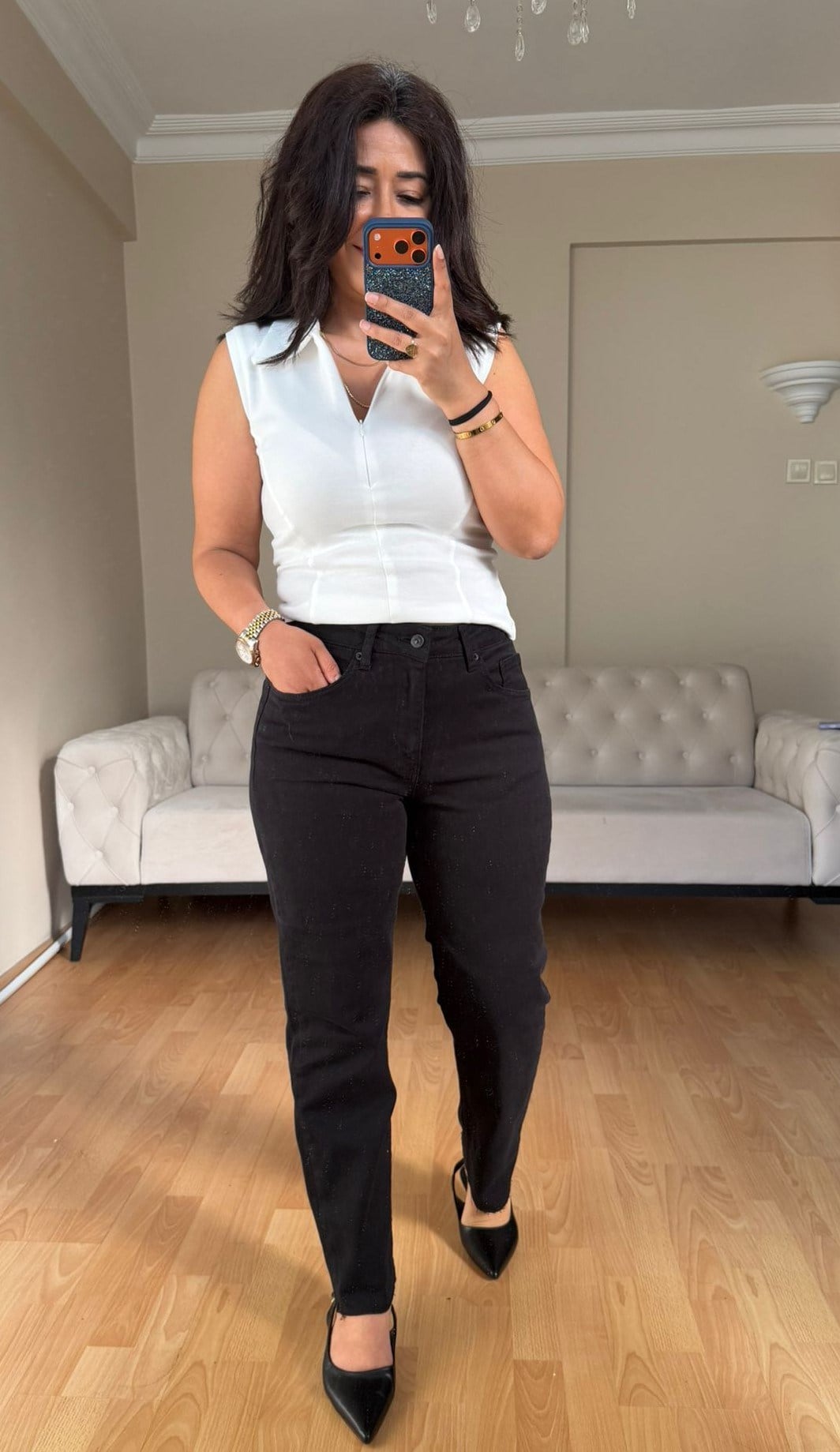 Siyah Boyfit Jean Pantolon 