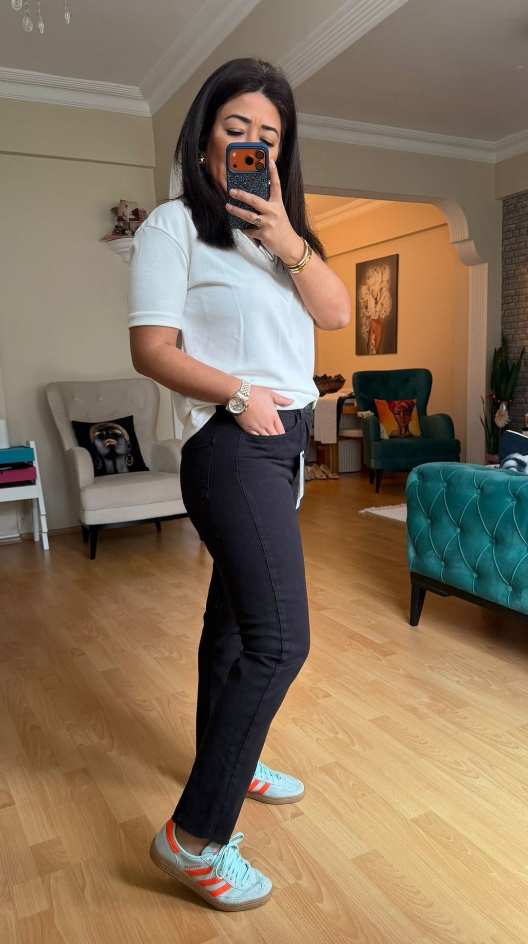 Siyah Boyfit Jean Pantolon 