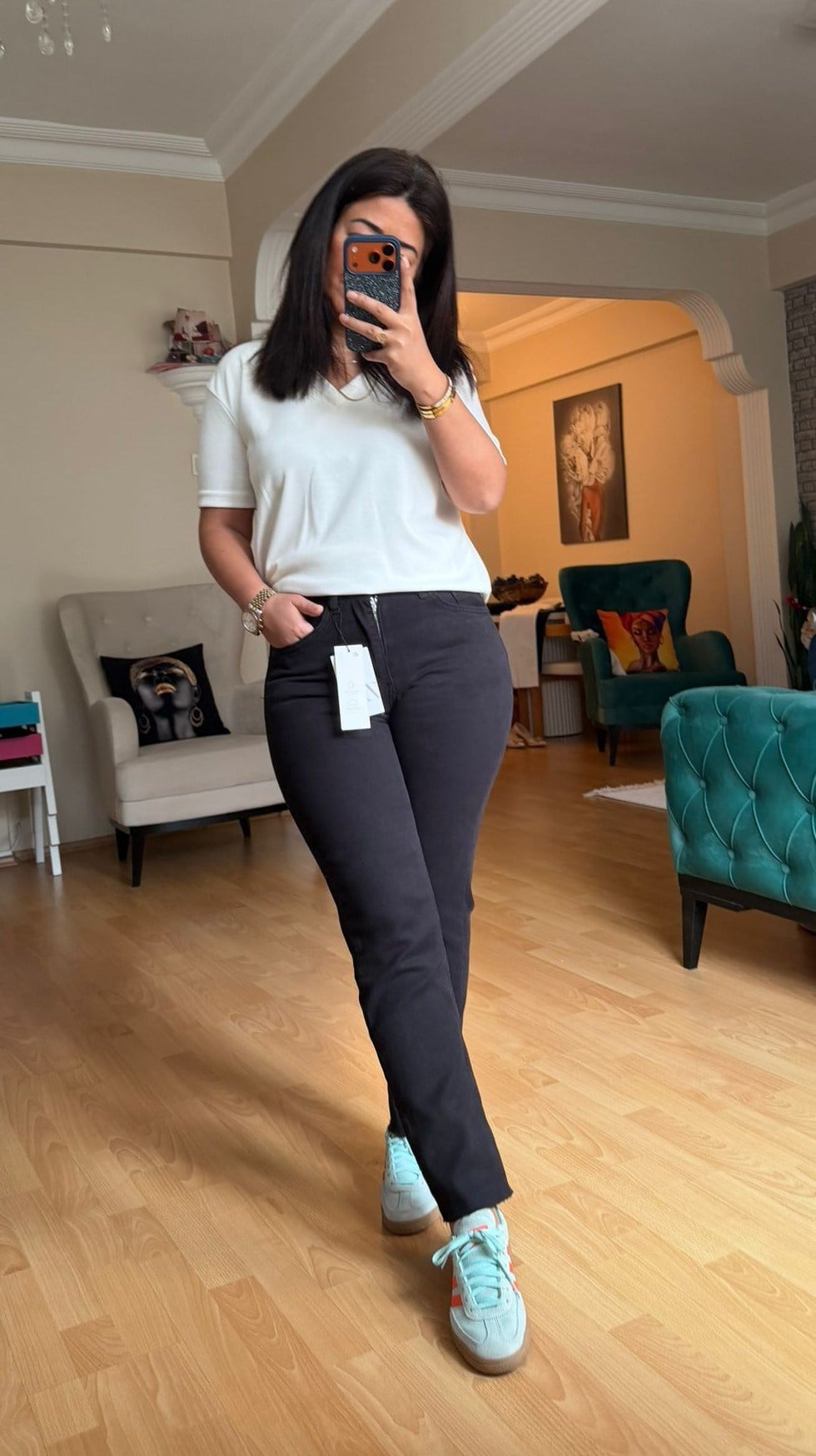 Siyah Boyfit Jean Pantolon 