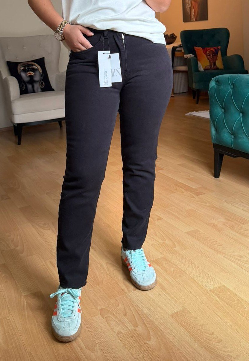 Siyah Boyfit Jean Pantolon 