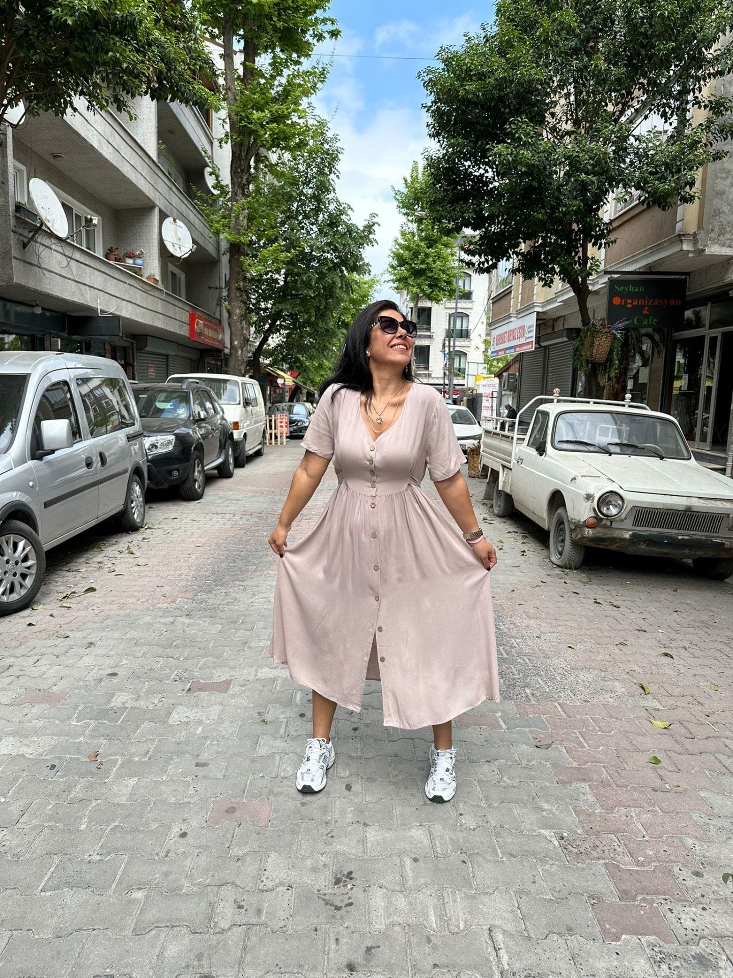 Taş Rengi Elbise