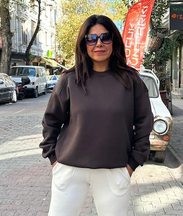 Vizon Kahve Basic Sweatsirt