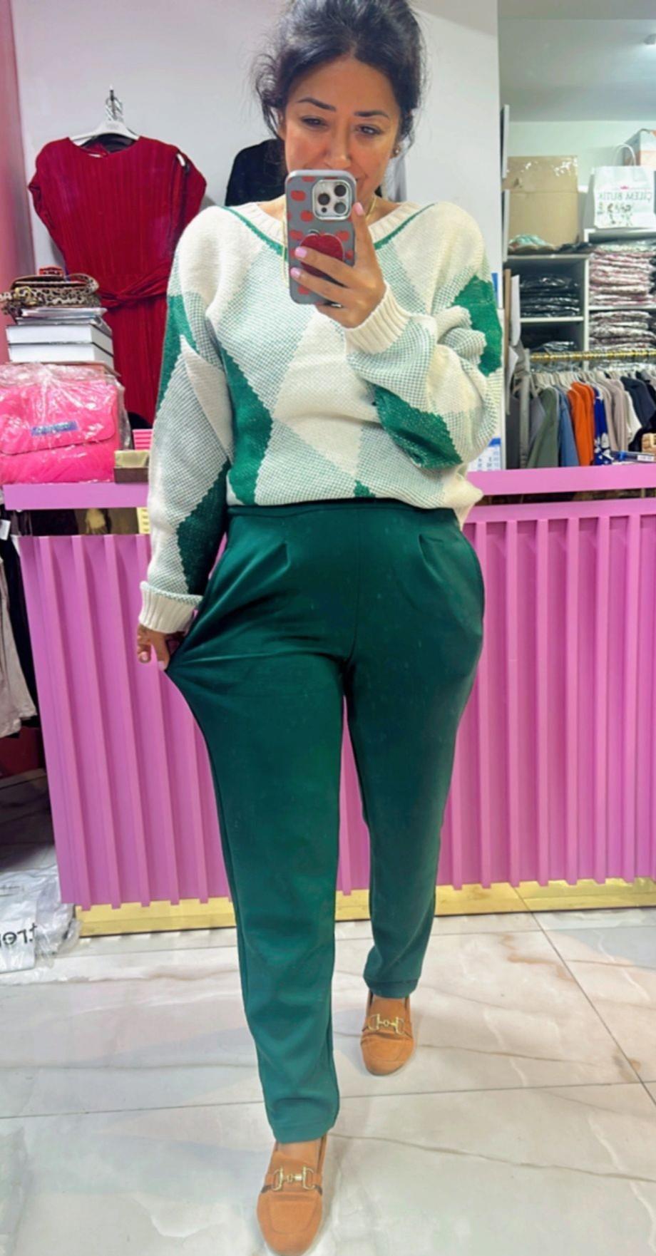 Zümrüt Yeşil Modal Pantolon