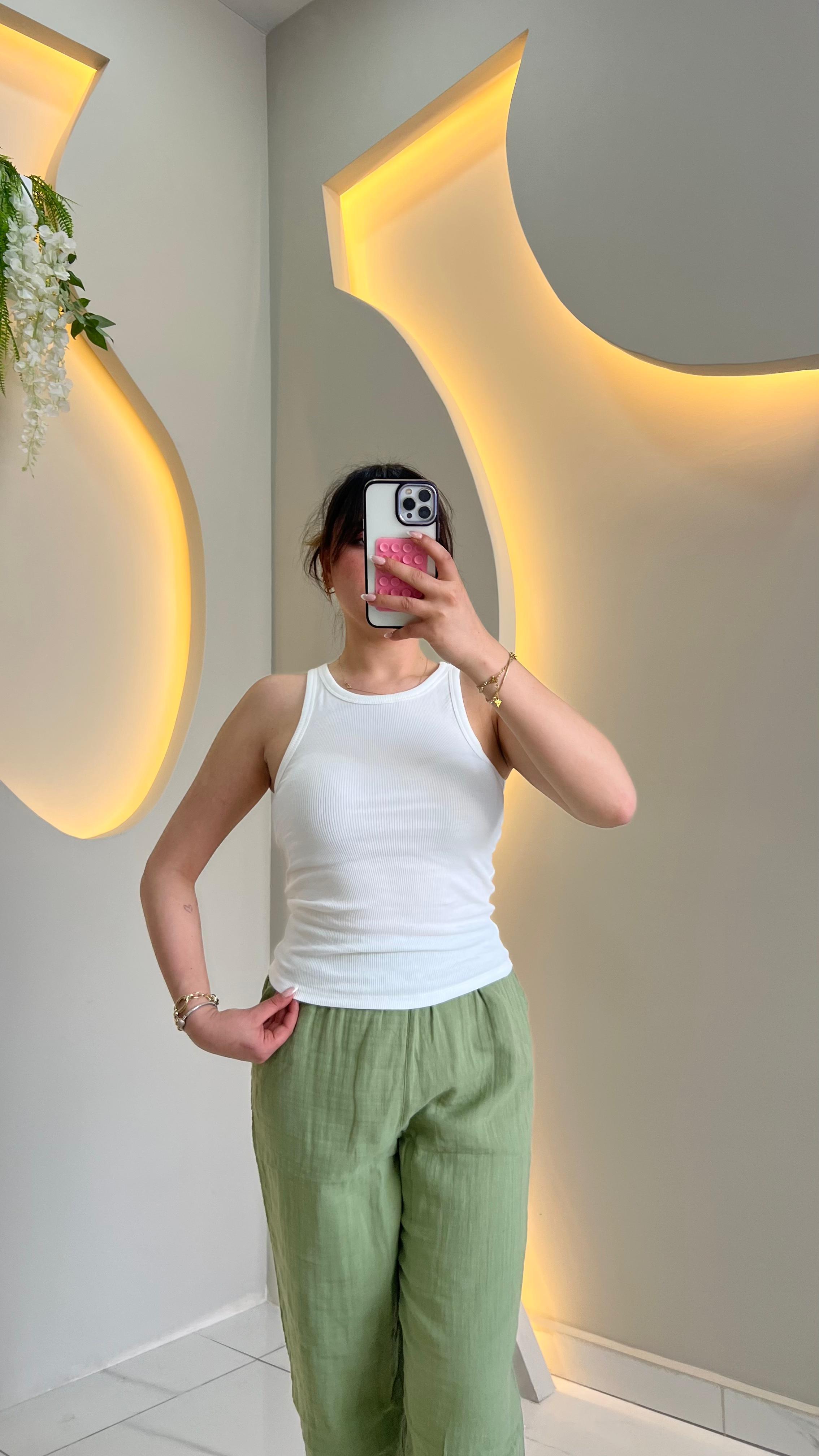 Beyaz Halter Yaka Body