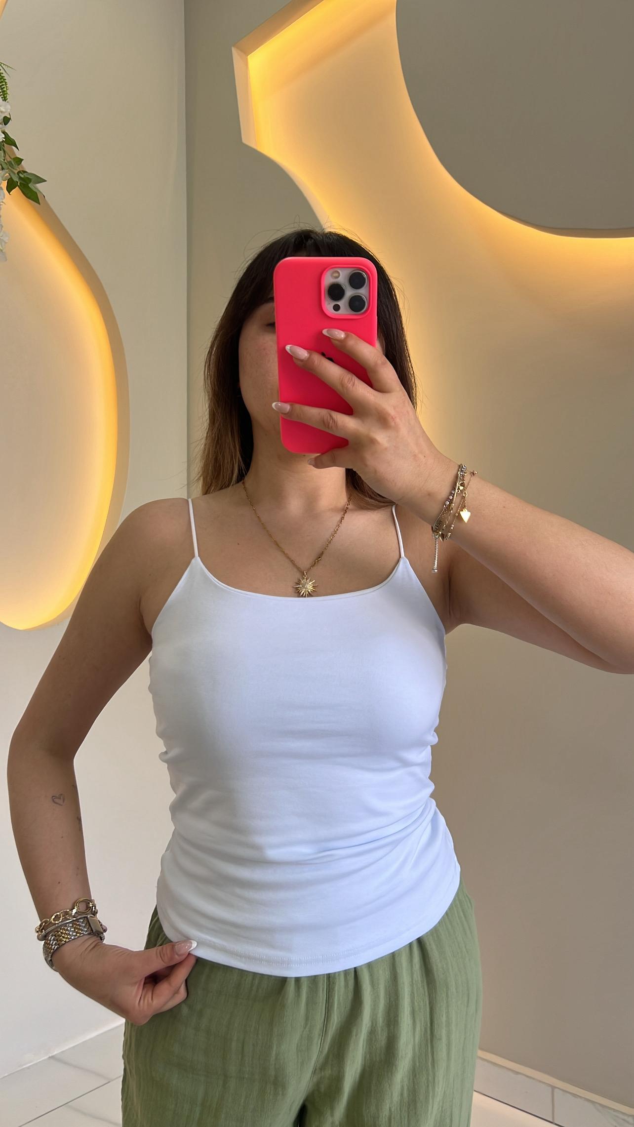 Beyaz İp Askılı Basic