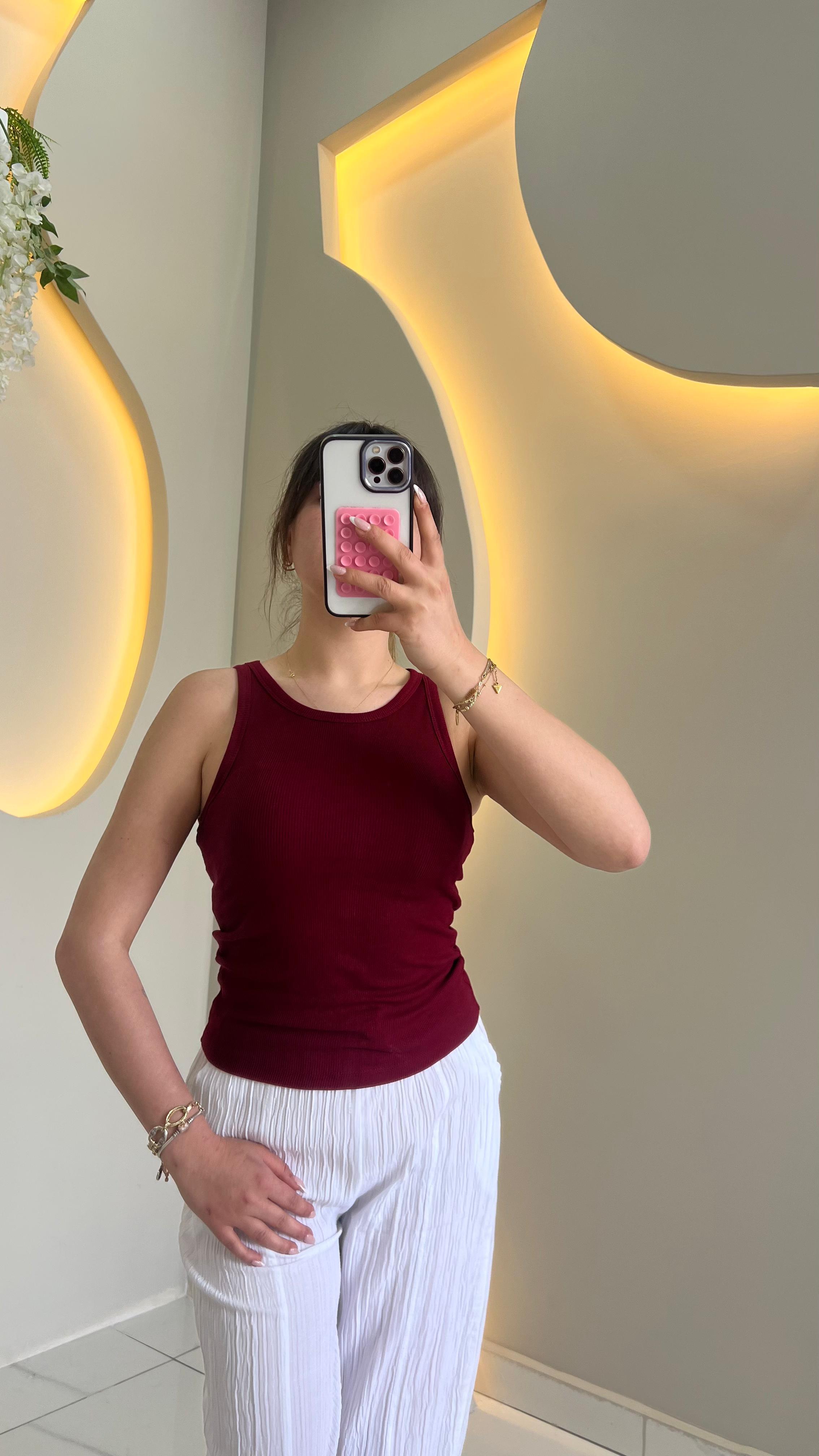 Bordo Halter Yaka Body