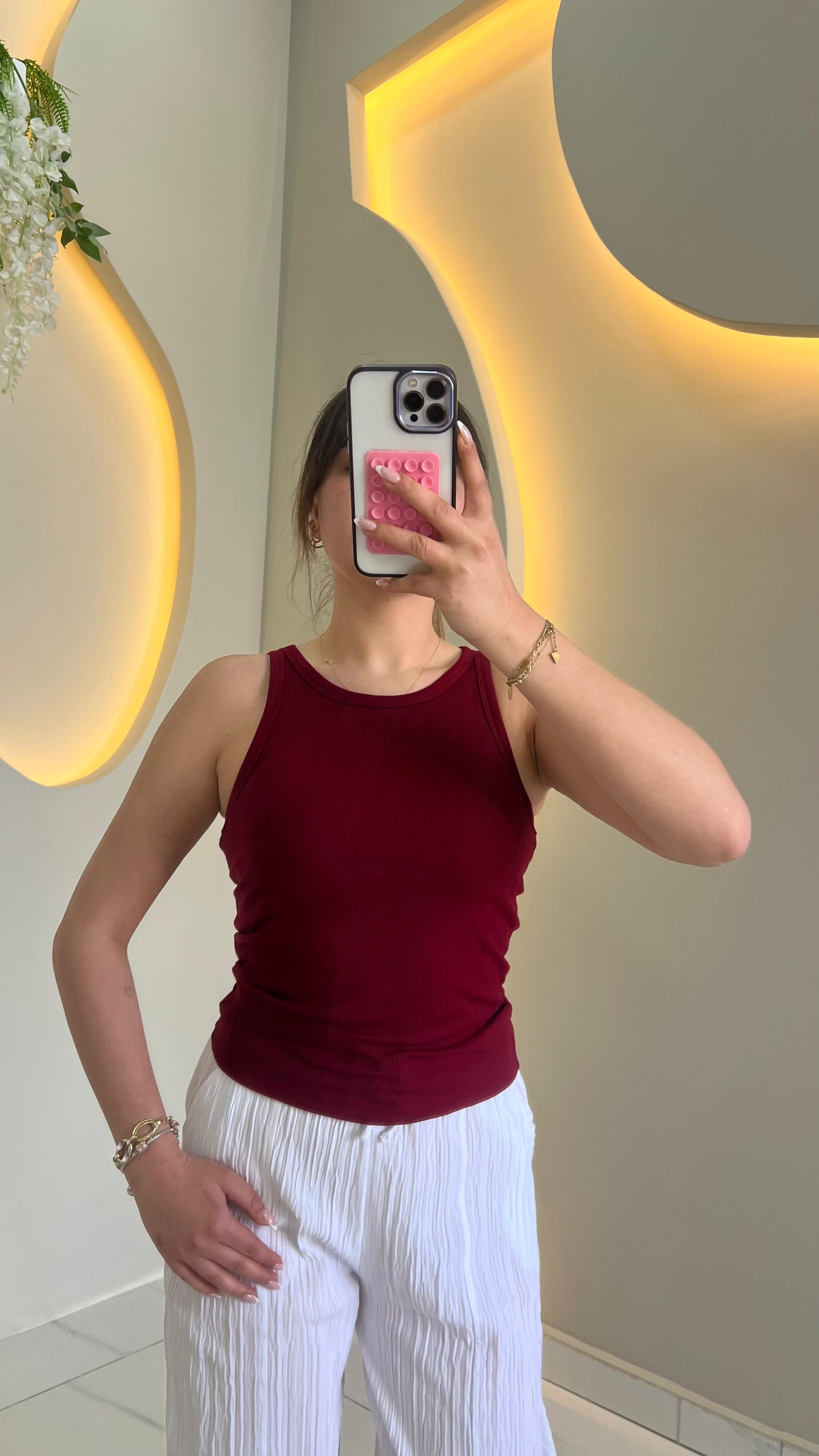 Bordo Halter Yaka Body