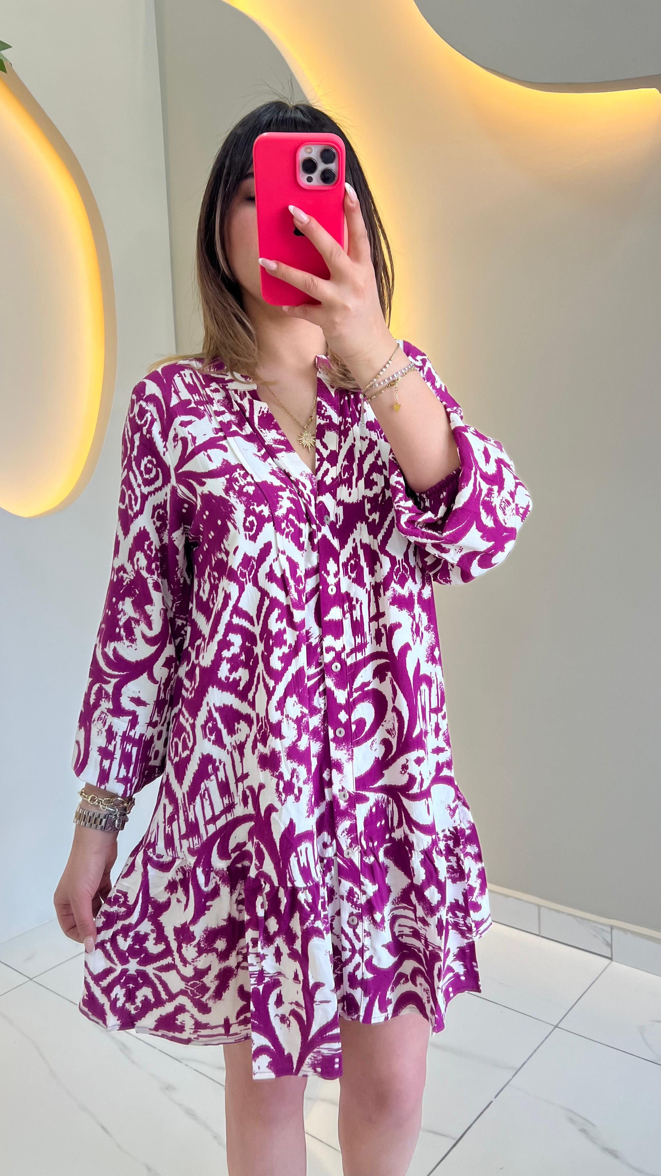 Desenli Premium Krep Elbise