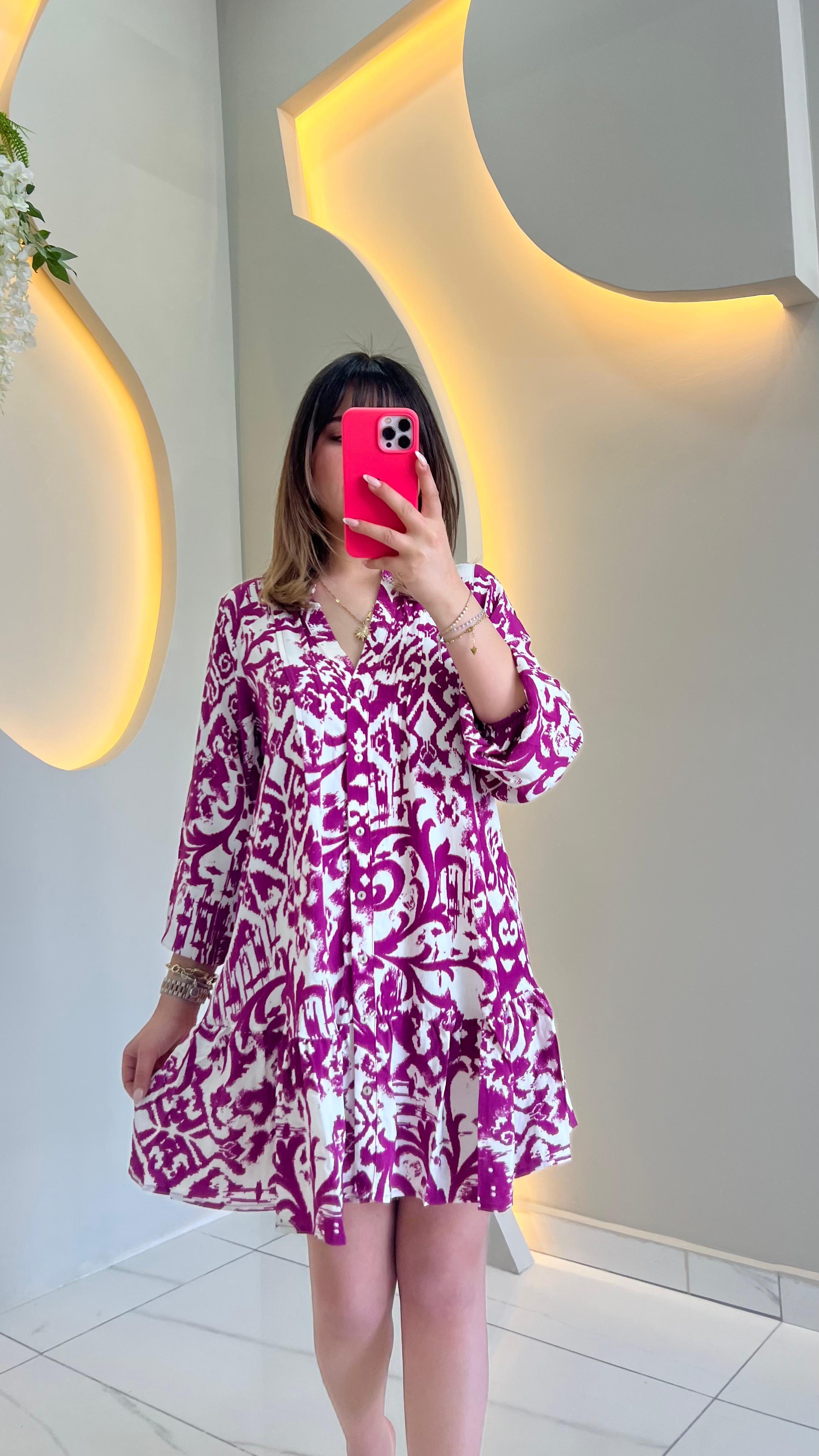 Desenli Premium Krep Elbise