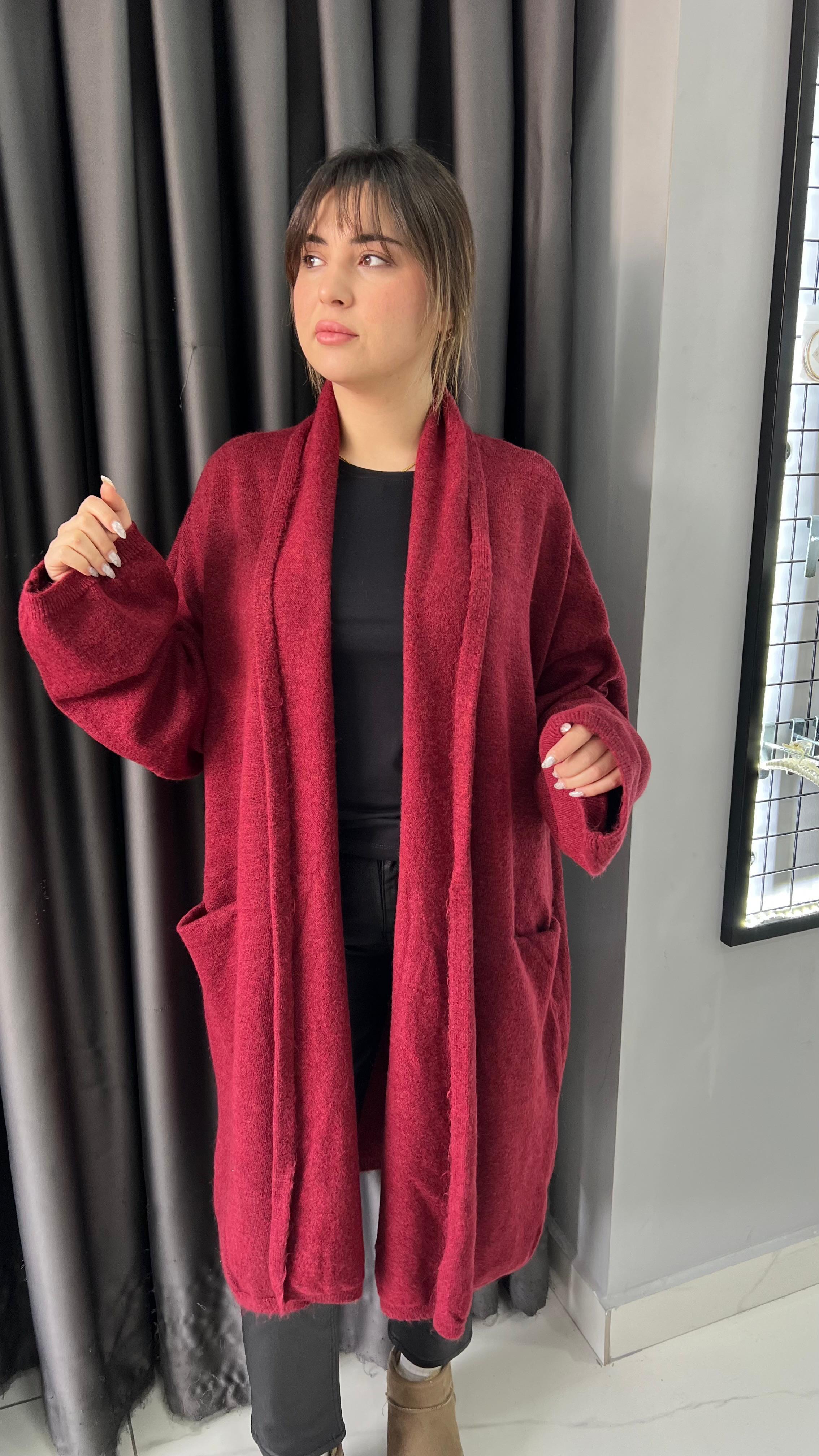Dilvin Bordo Yün Hırka