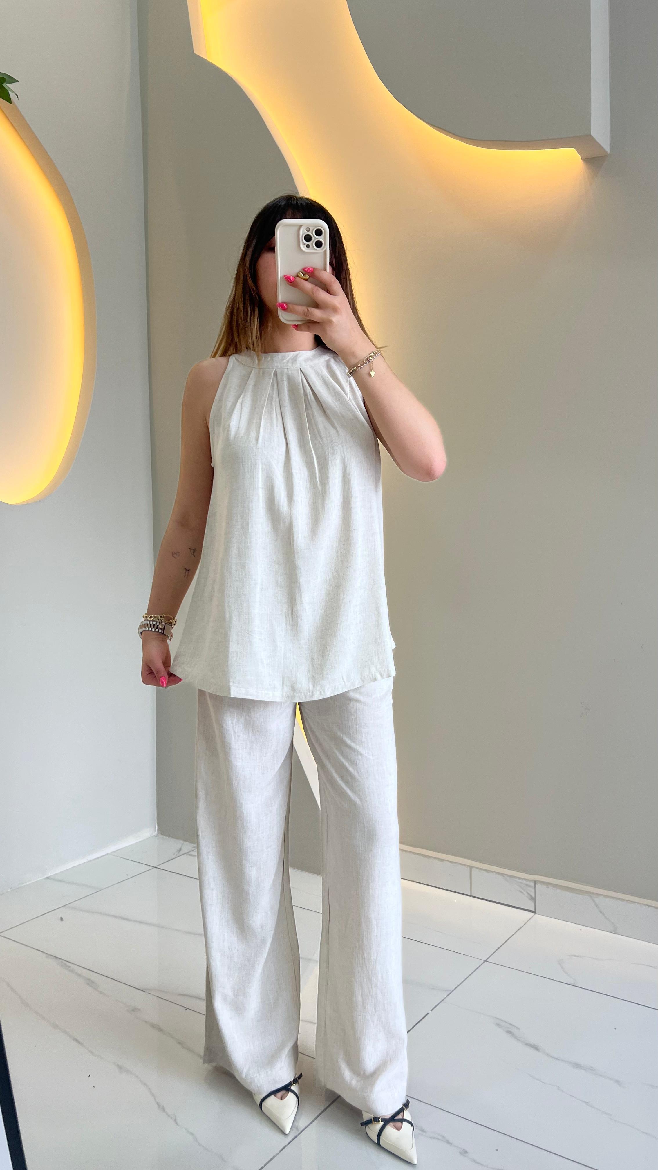 Keten Natural Bej Takım