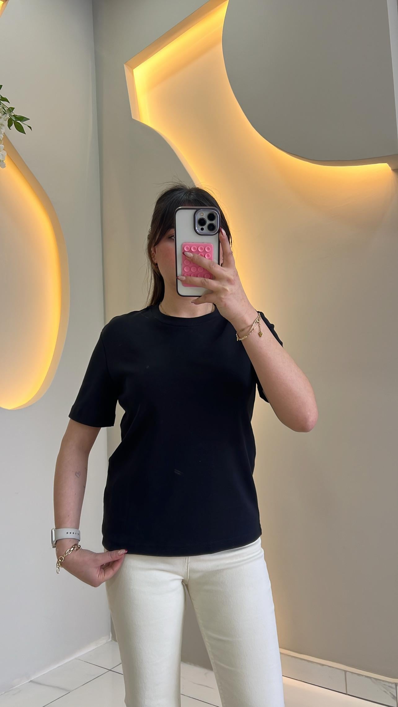 MS Siyah Pamuklu Tshirt