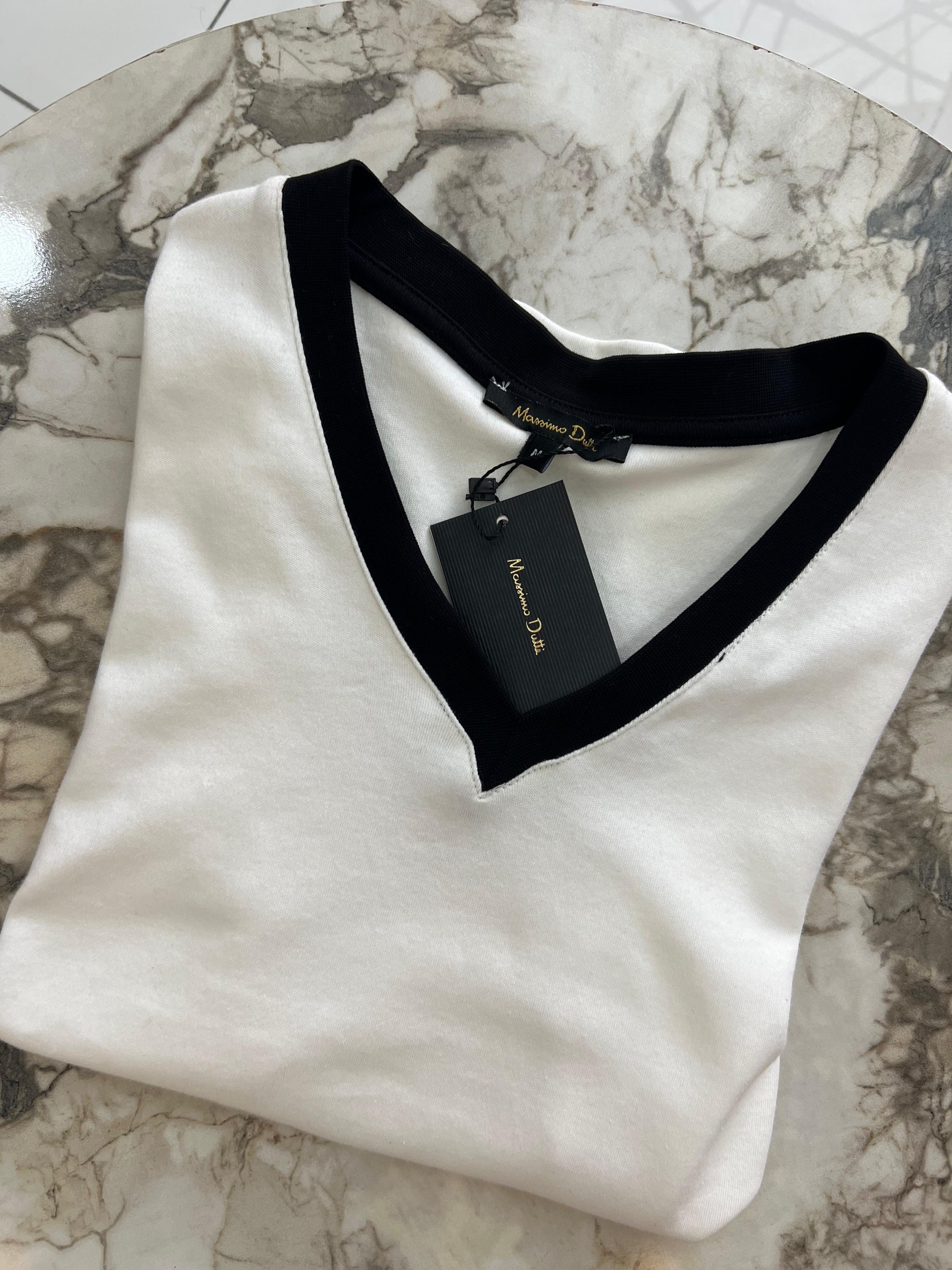 MS V Yaka Beyaz Pamuklu Basic