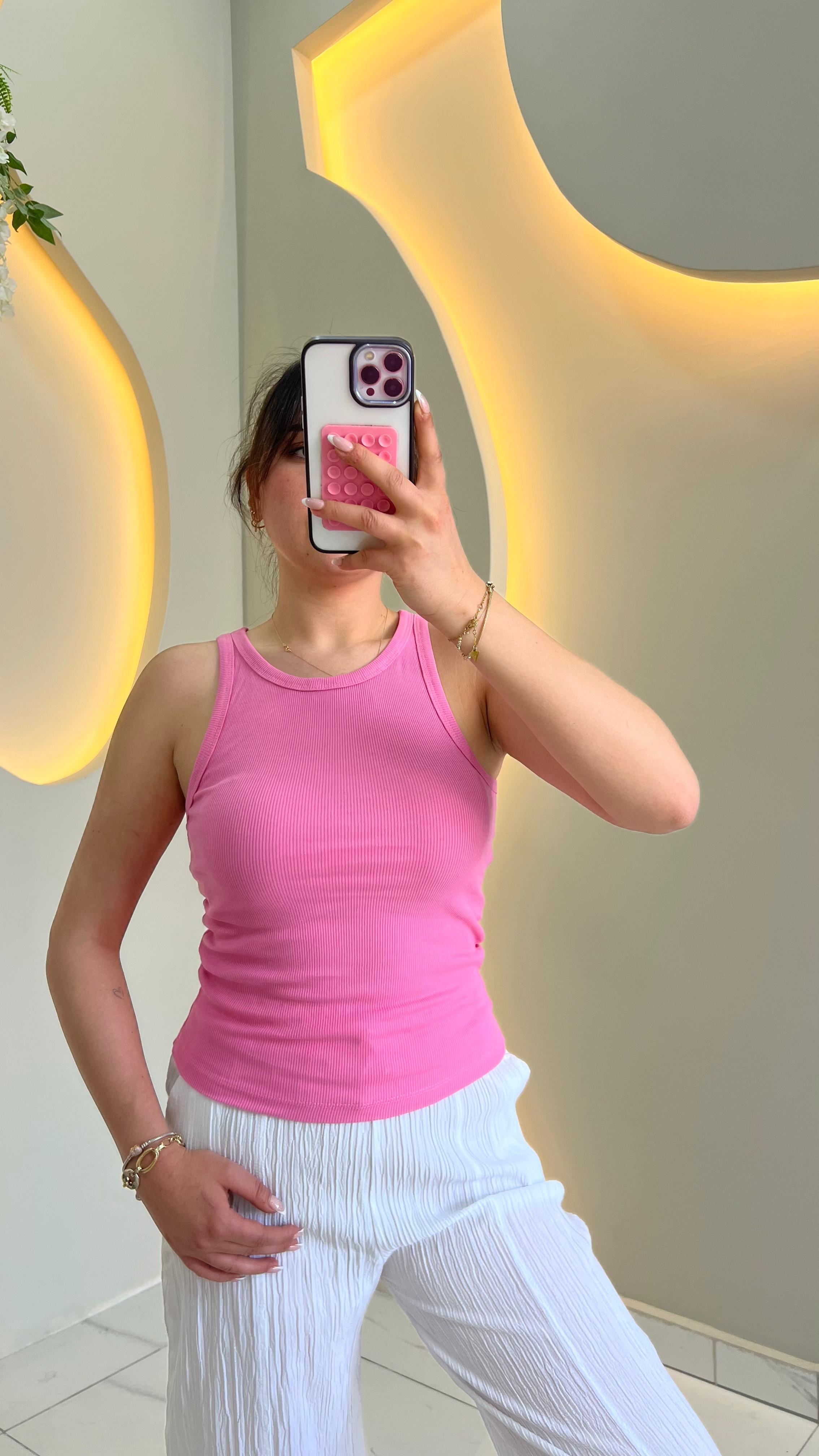 Pembe Halter Yaka Body