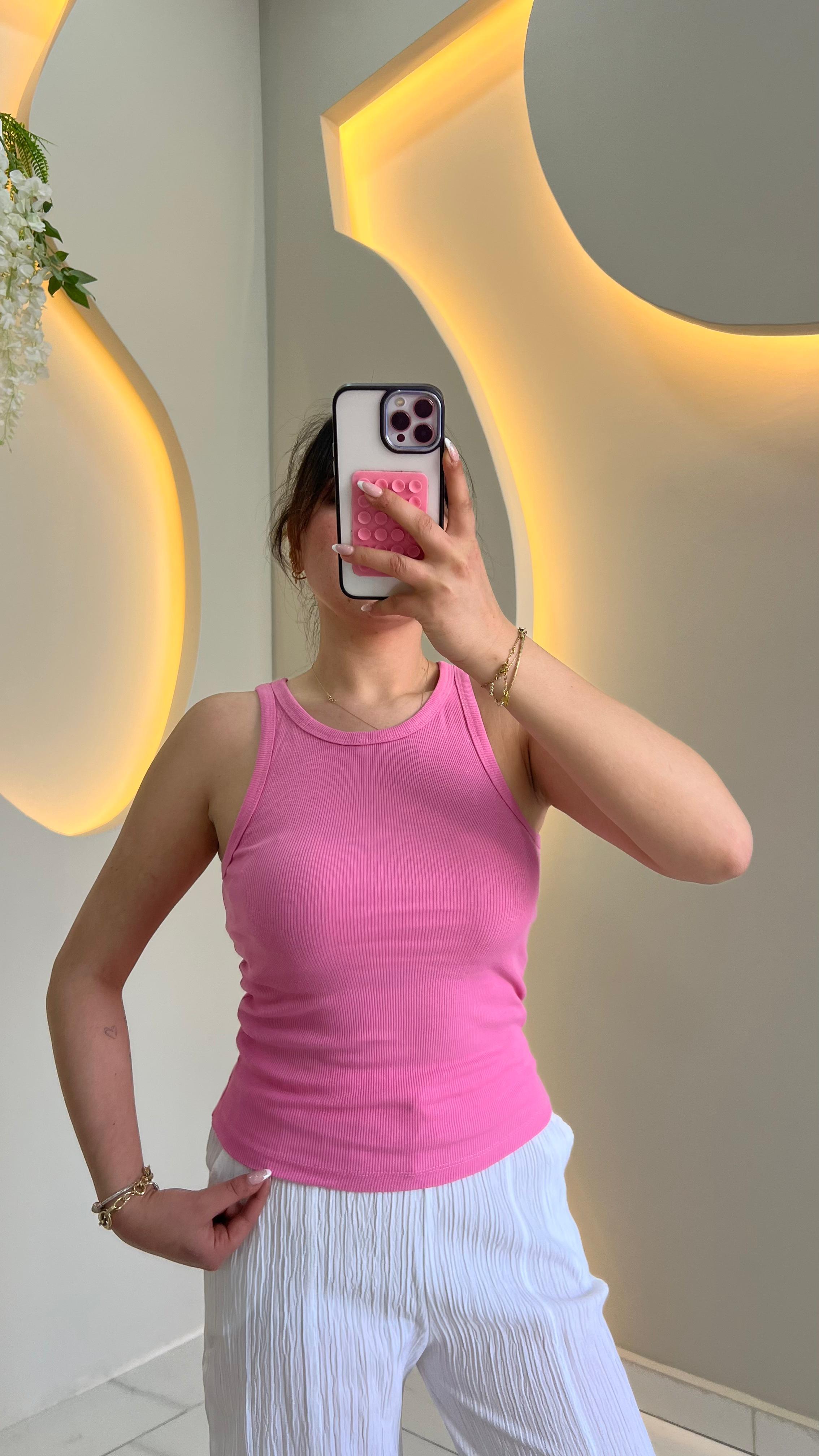 Pembe Halter Yaka Body