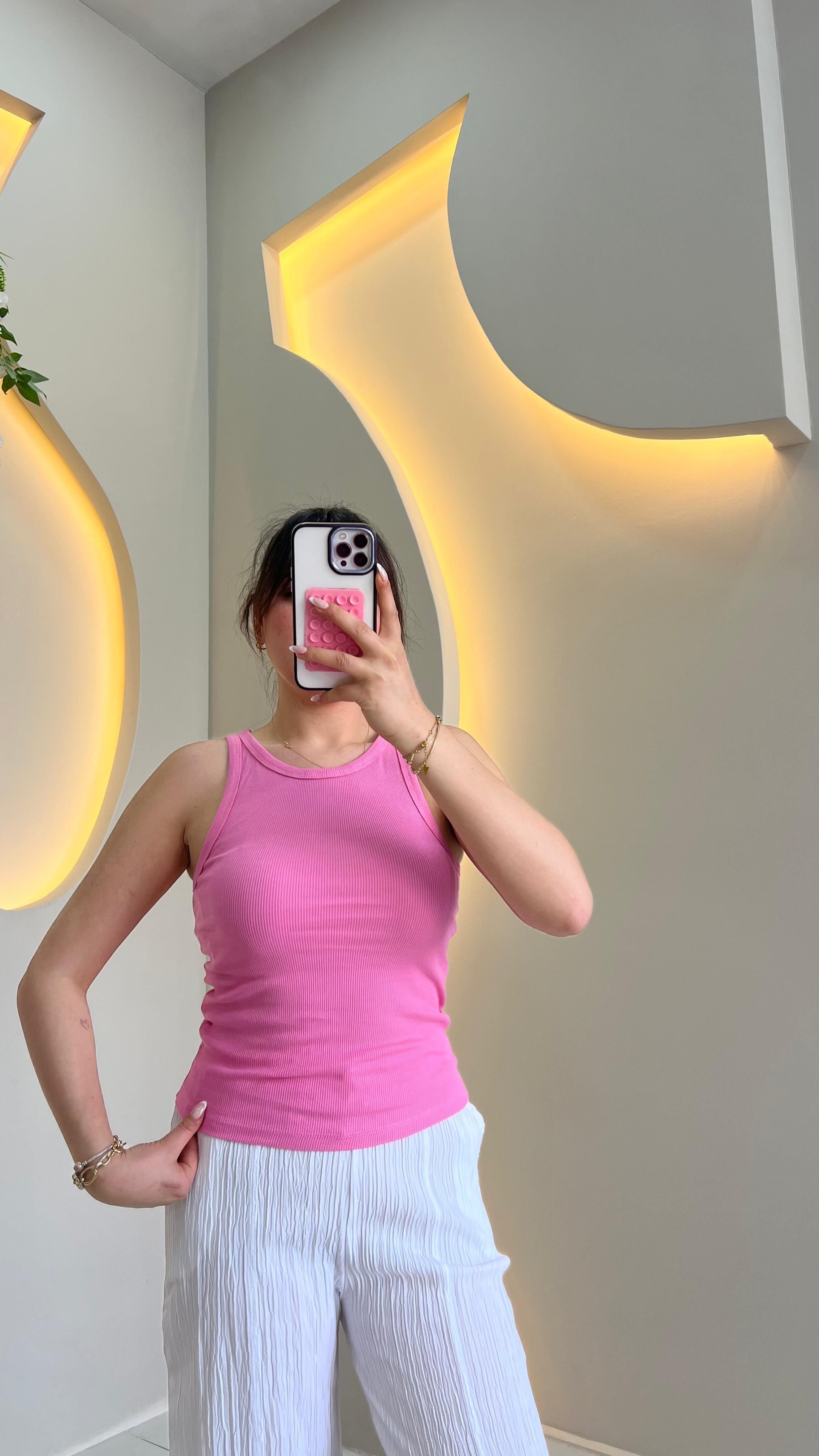 Pembe Halter Yaka Body