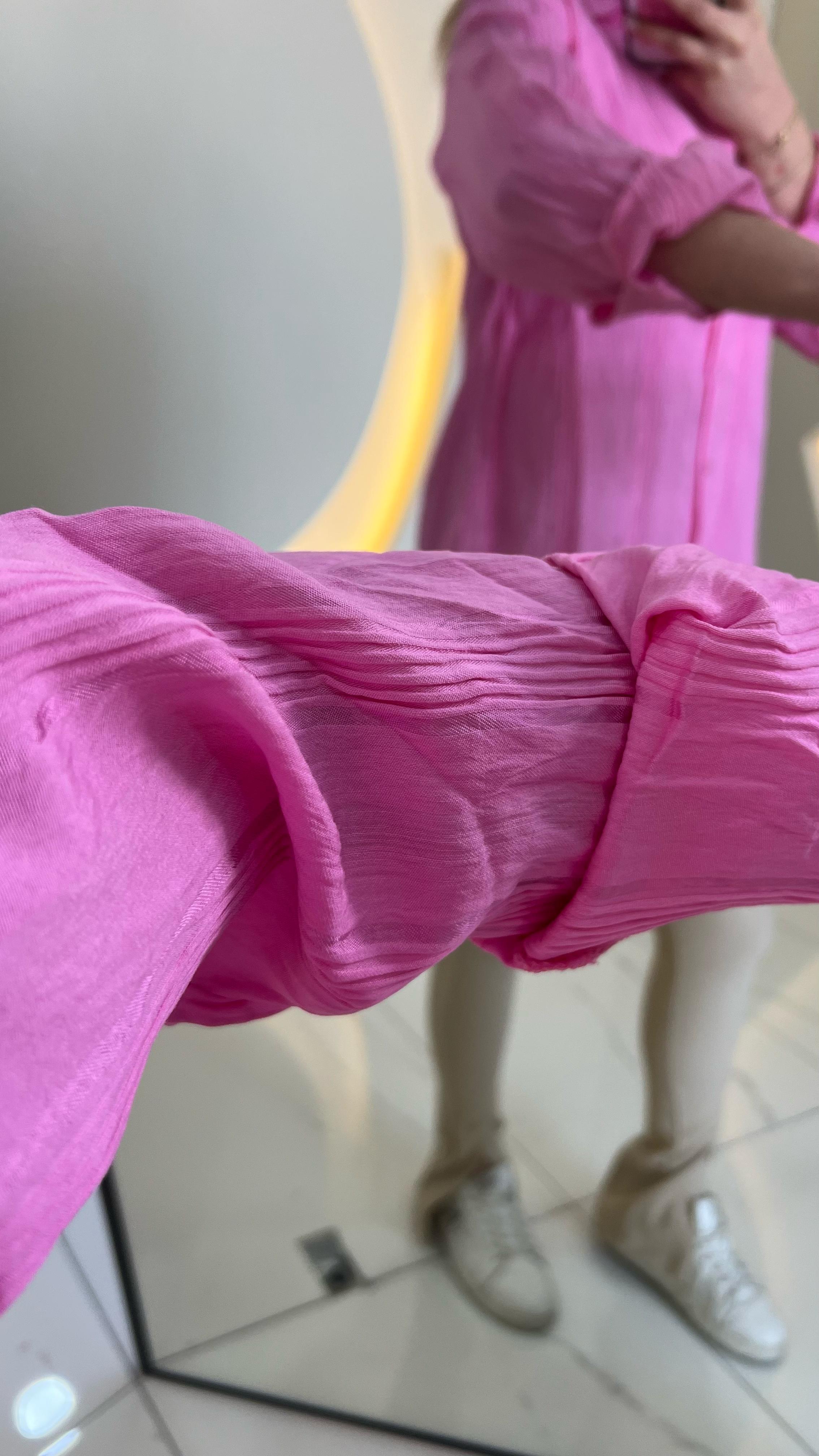 Pembe Keten Gömlek
