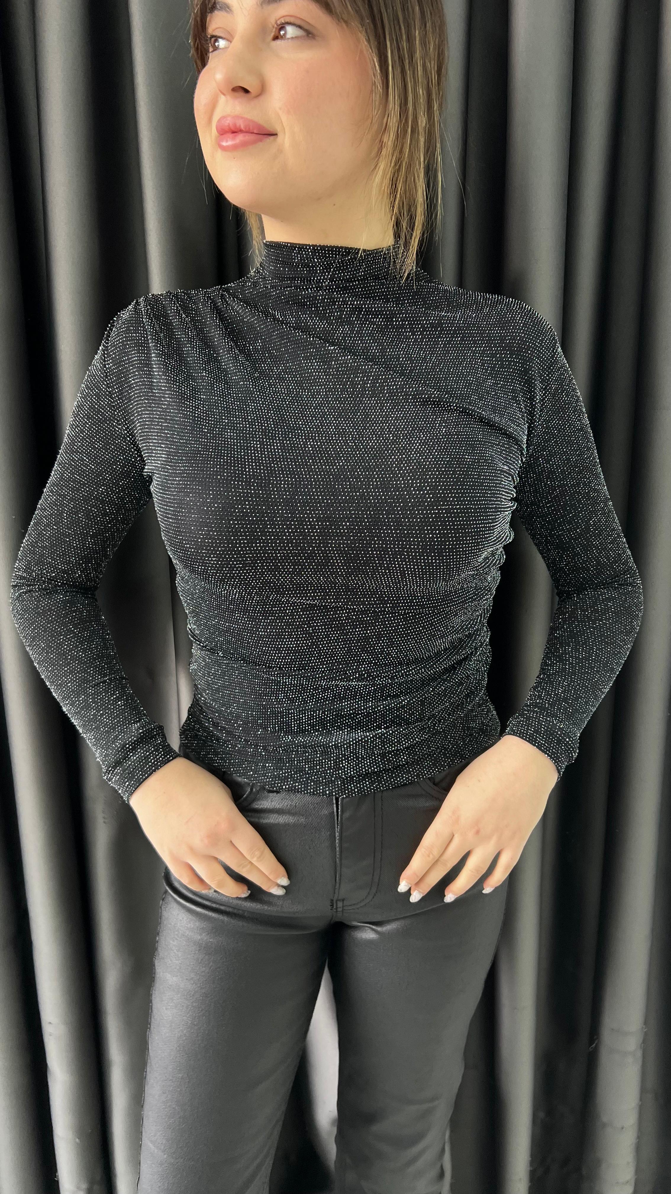 Simli Buzzy Drape Detaylı Body