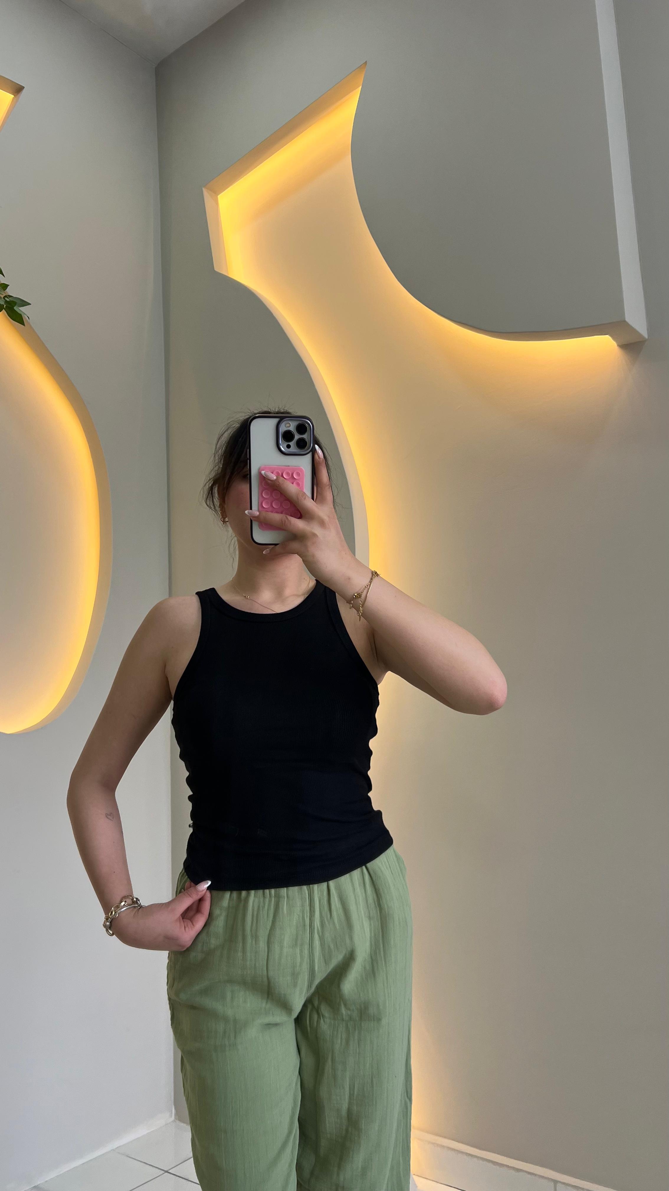 Siyah Halter Yaka Body