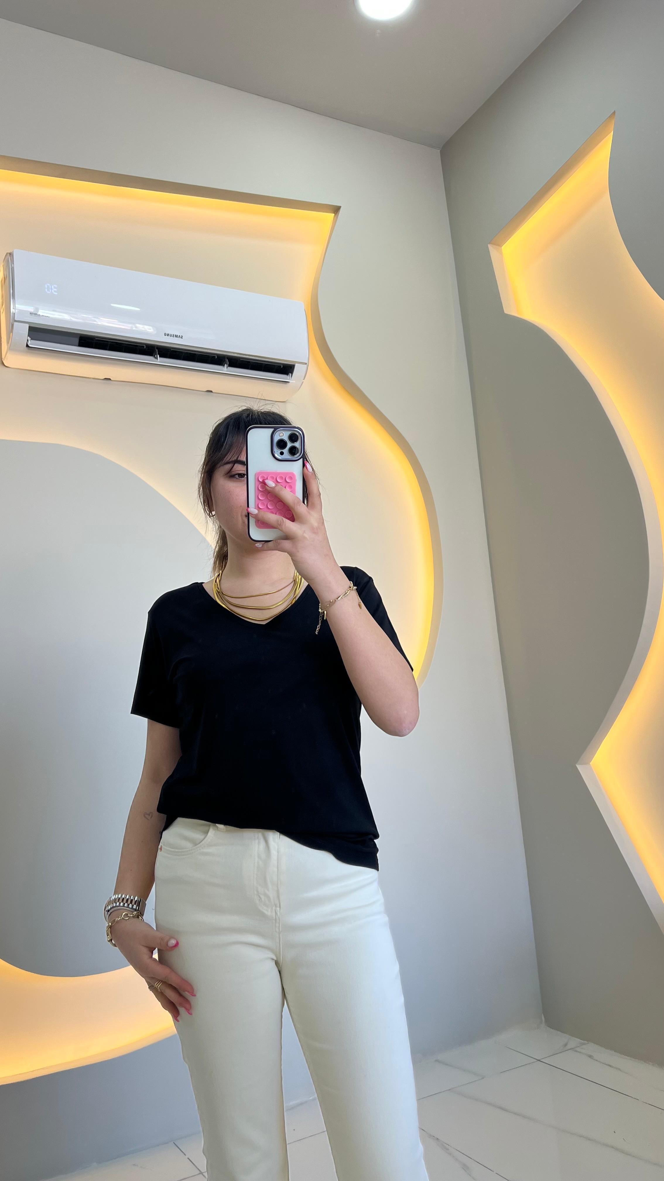 Siyah Modal V Yaka Basic