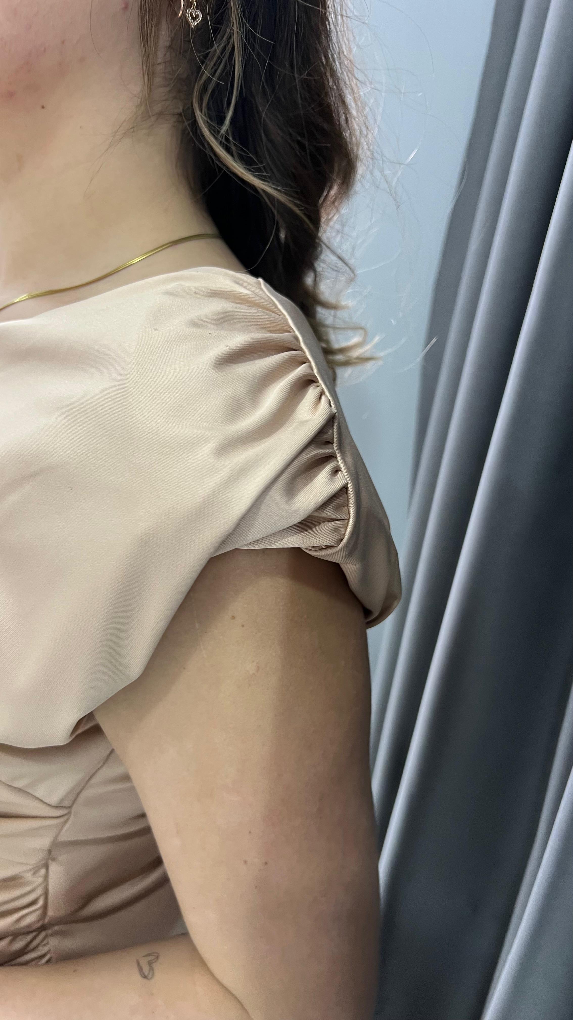 Vatkalı Drape Detaylı Body