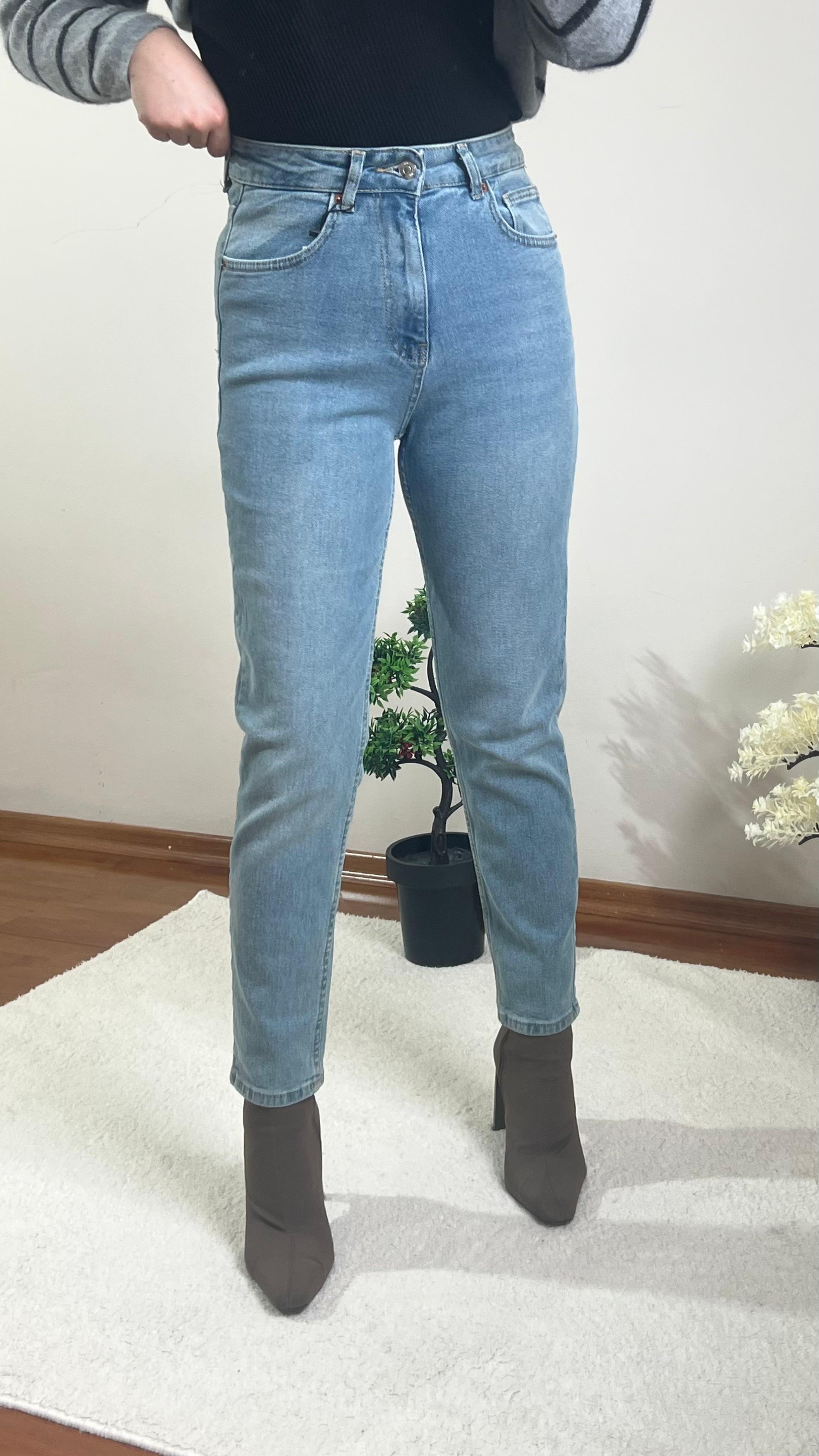 Yüksek Bel Mom Jean