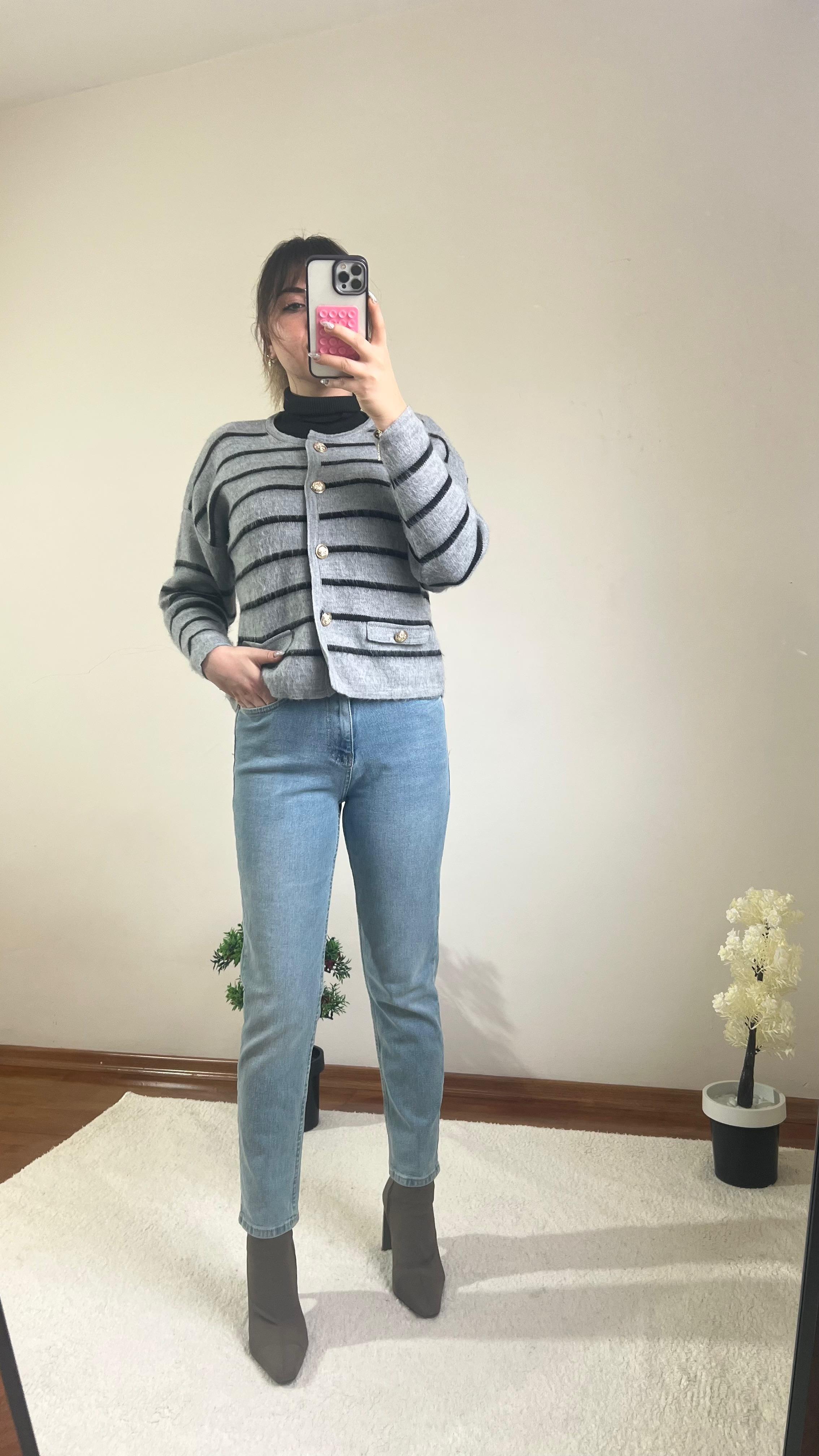 Yüksek Bel Mom Jean