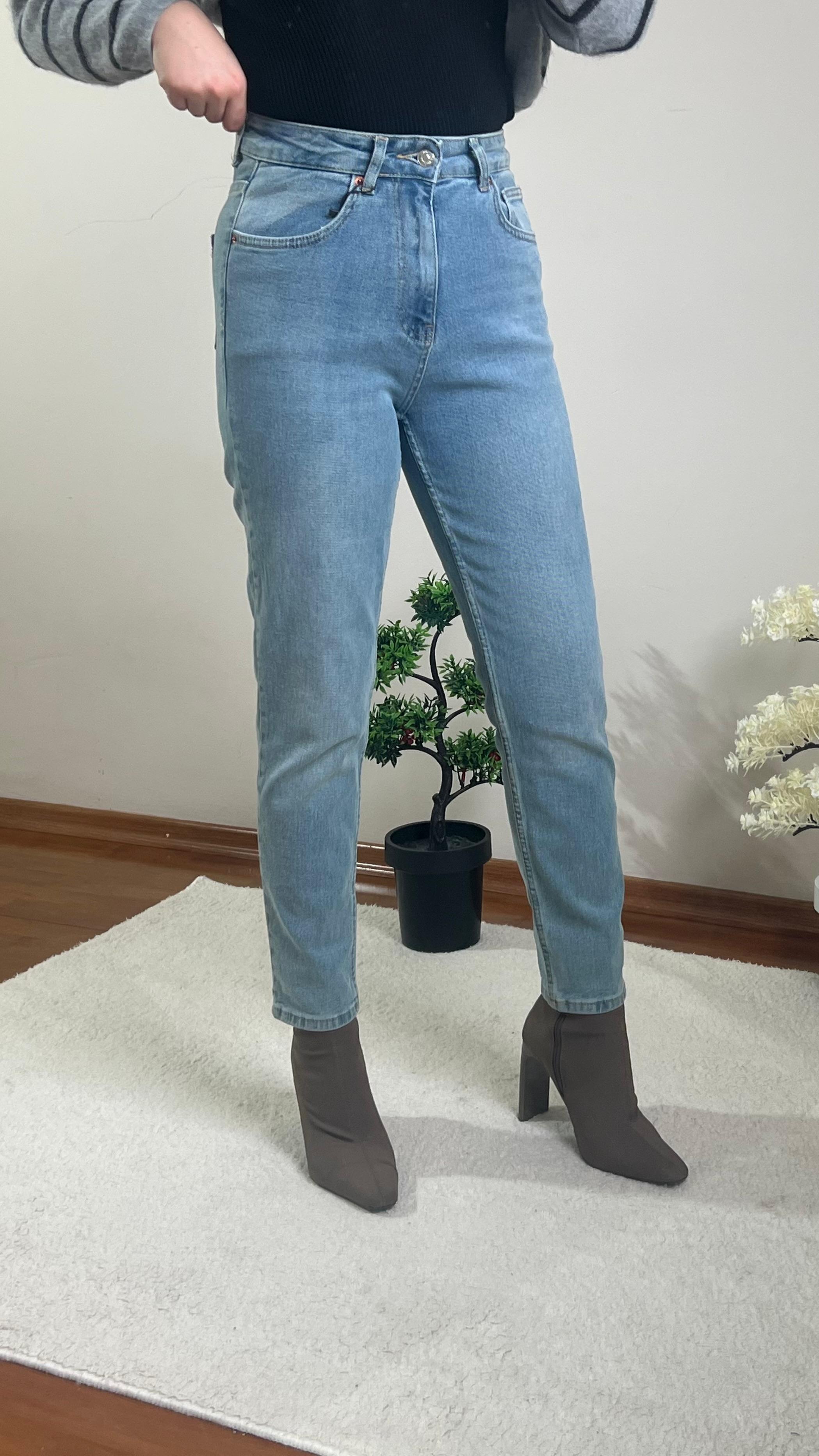 Yüksek Bel Mom Jean
