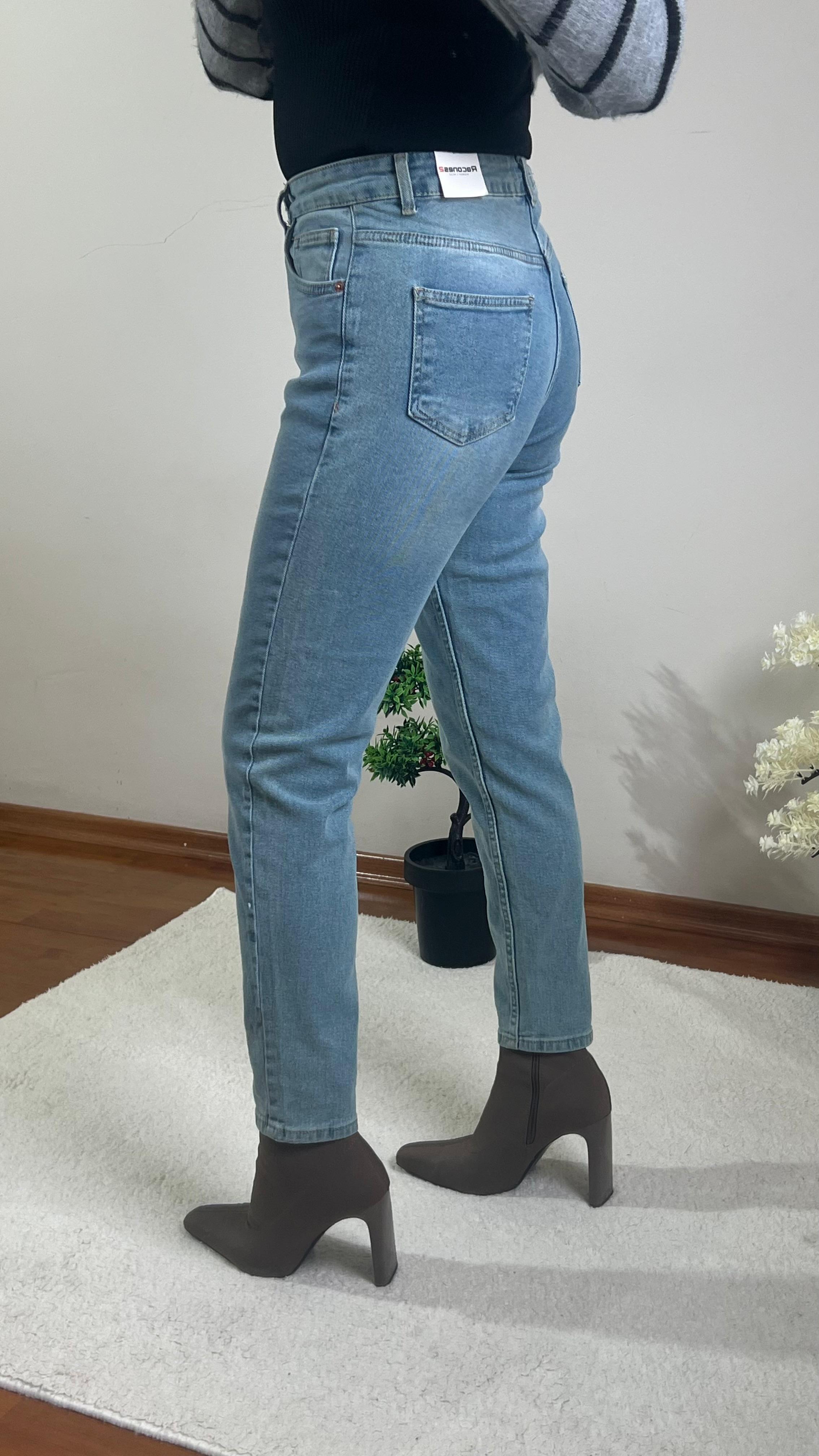 Yüksek Bel Mom Jean