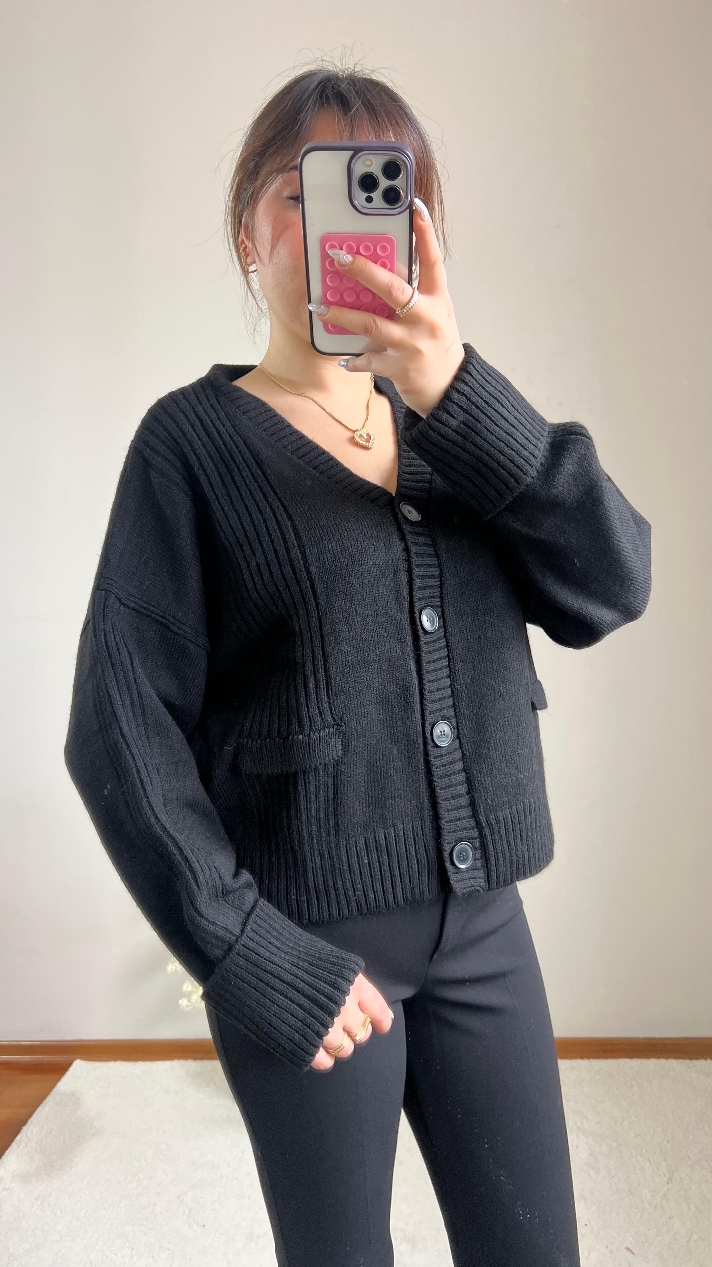 Yün Siyah Renk Hırka