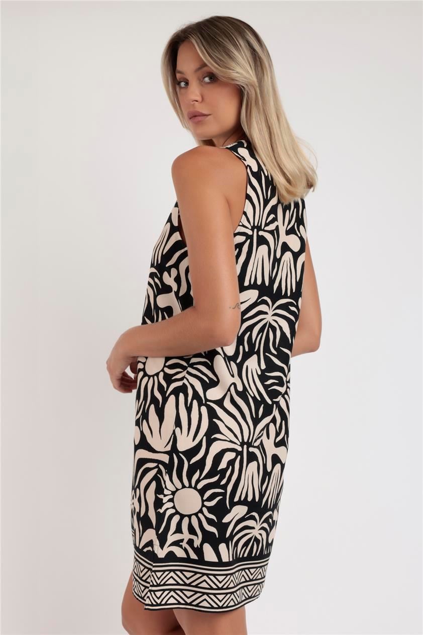 Admas Vestido Sin Mangas Sun Summer V A Kadın Plaj Elbisesi Siyah