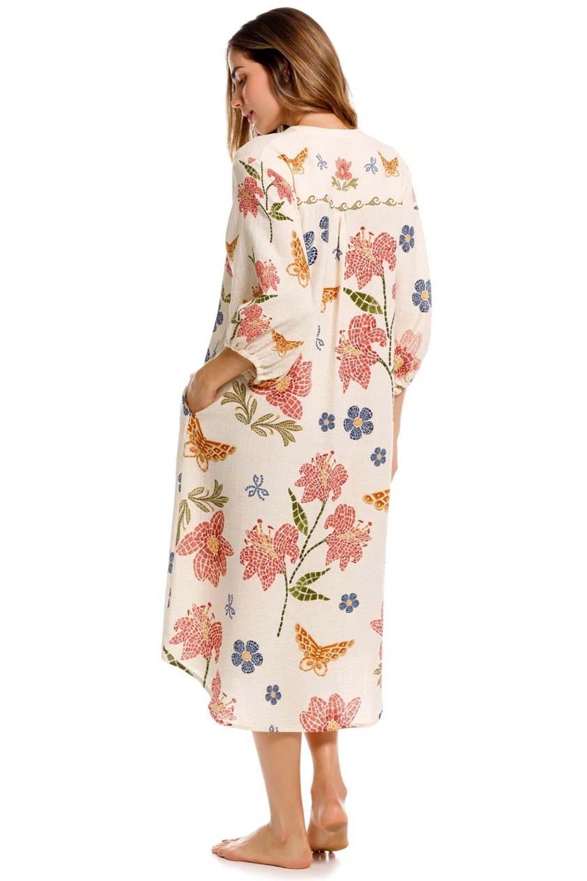 Agua Bendita Clavelina Fiore 19740 Kadın Kaftan Çok Renkli