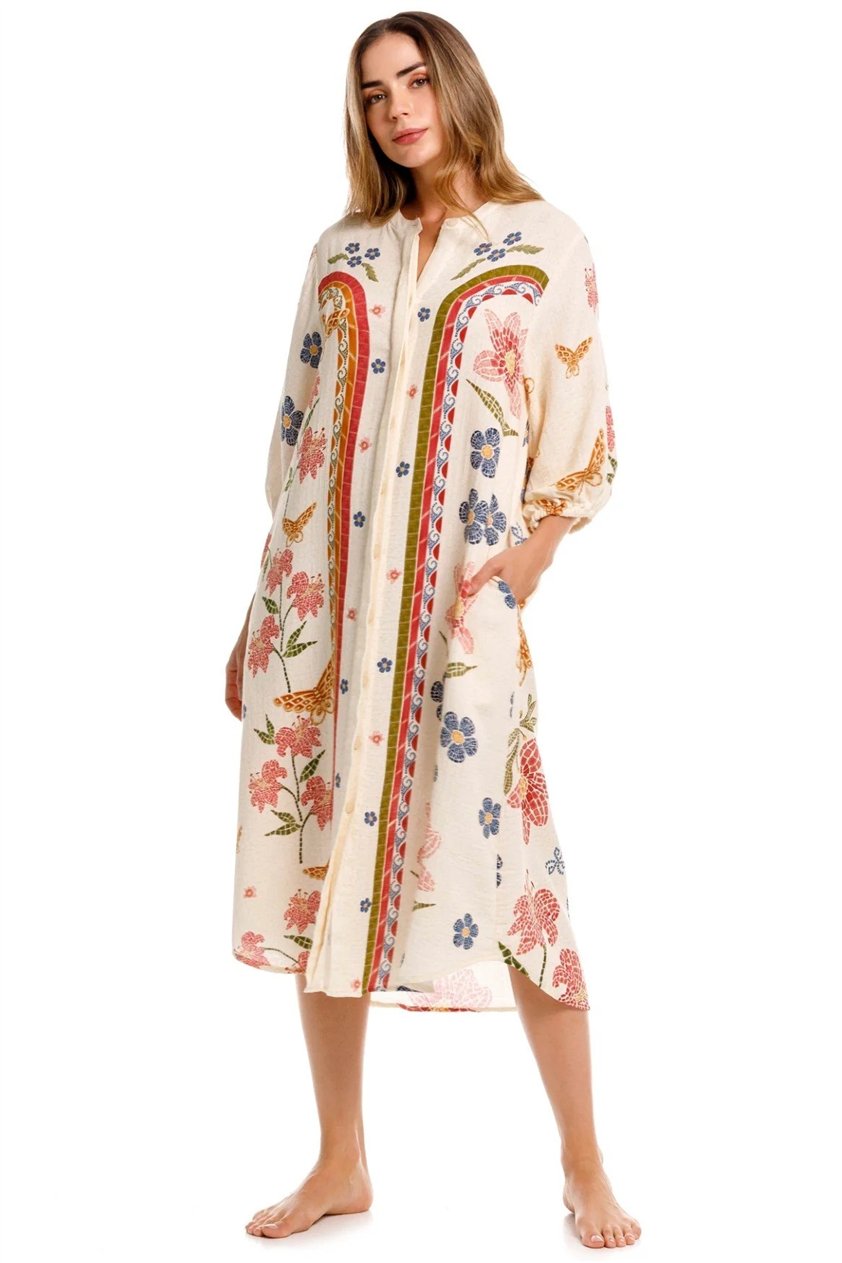 Agua Bendita Clavelina Fiore 19740 Kadın Kaftan Çok Renkli