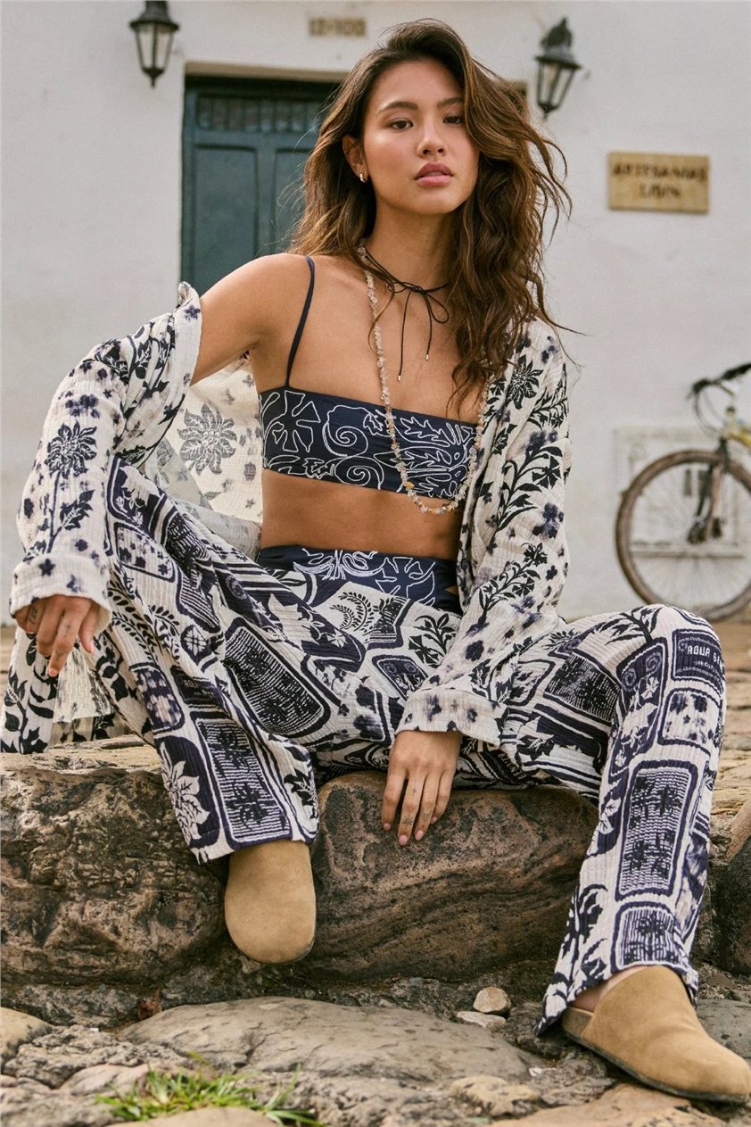 Agua Bendita Frank Batik 19795 Kadın Plaj Pantolonu Çok Renkli