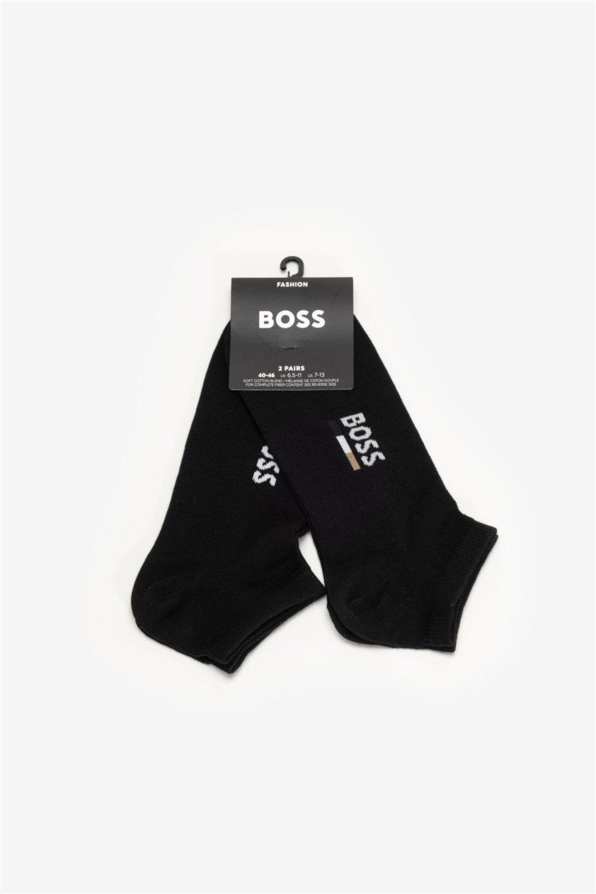 Boss 2P As Iconic Logo Cc Erkek 2li Çorap Siyah