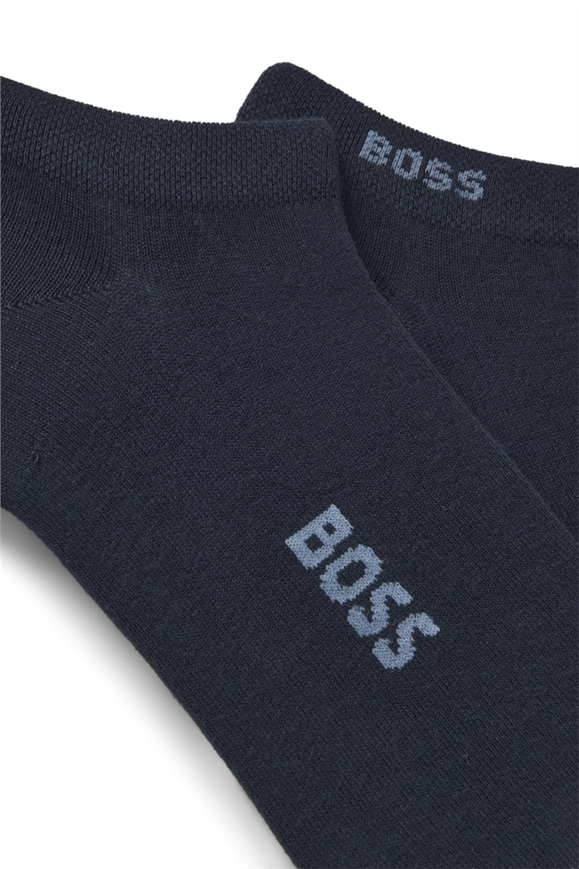 BOSS 2P As Logo Bamboo Erkek 2li Çorap Mavi