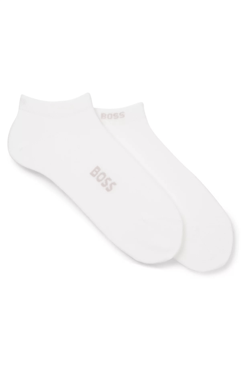 BOSS 2P As Logo Bamboo Erkek 2li Çorap Beyaz