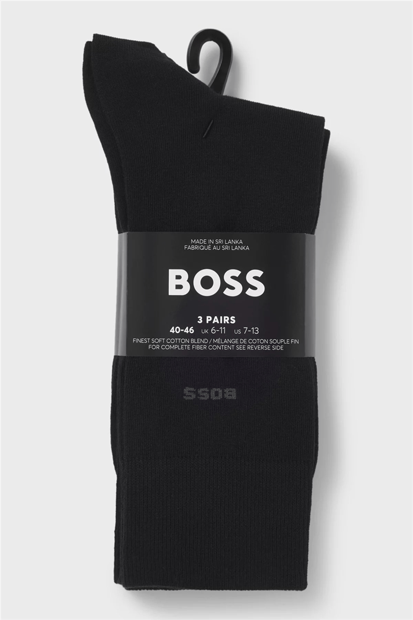 Boss 3P RS Uni CC Erkek 3lü Çorap Siyah