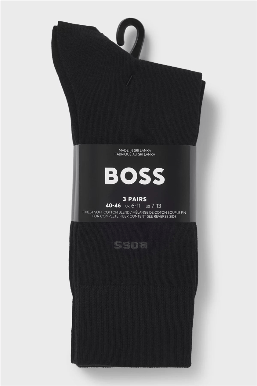 Boss 3P RS Uni CC Erkek 3lü Çorap Siyah
