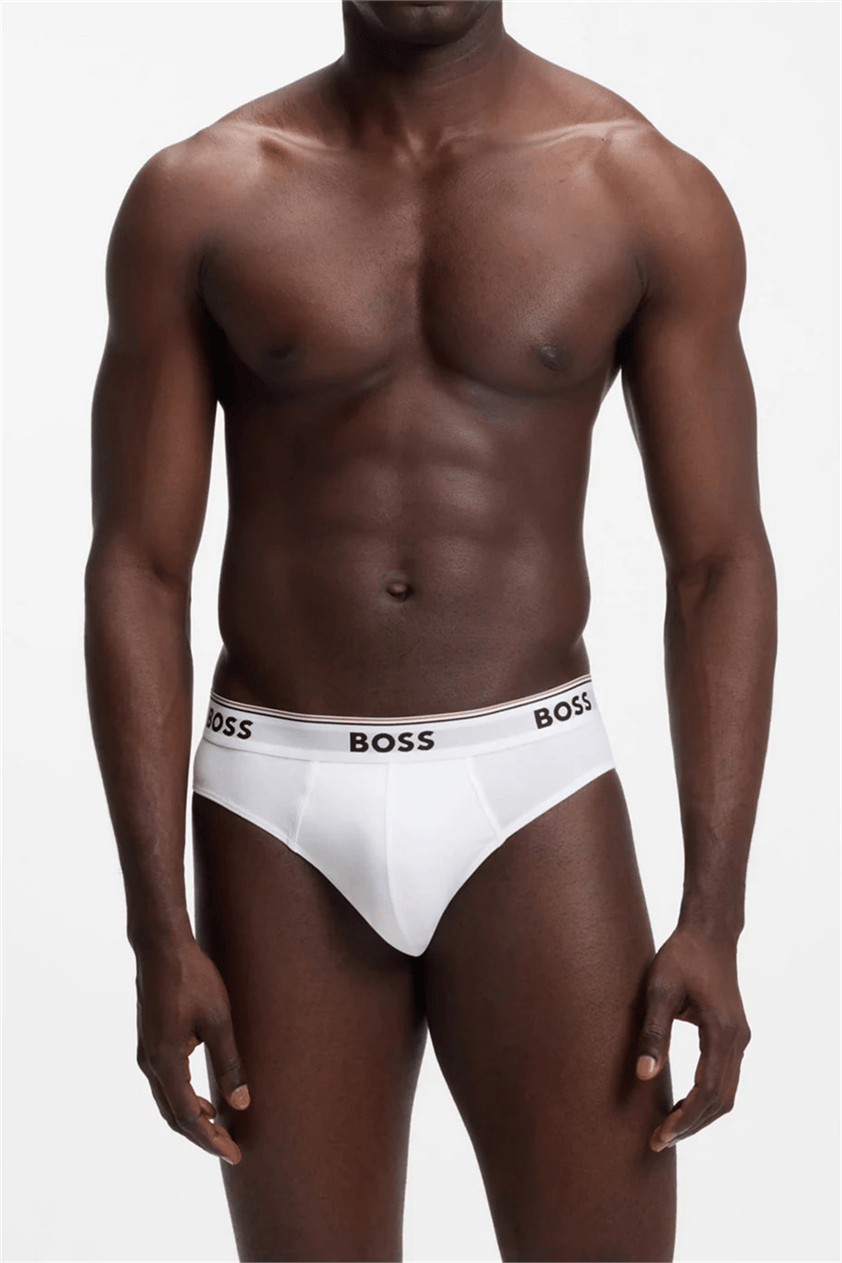 BOSS Brief 3P Power Erkek 3lü Boxer Beyaz