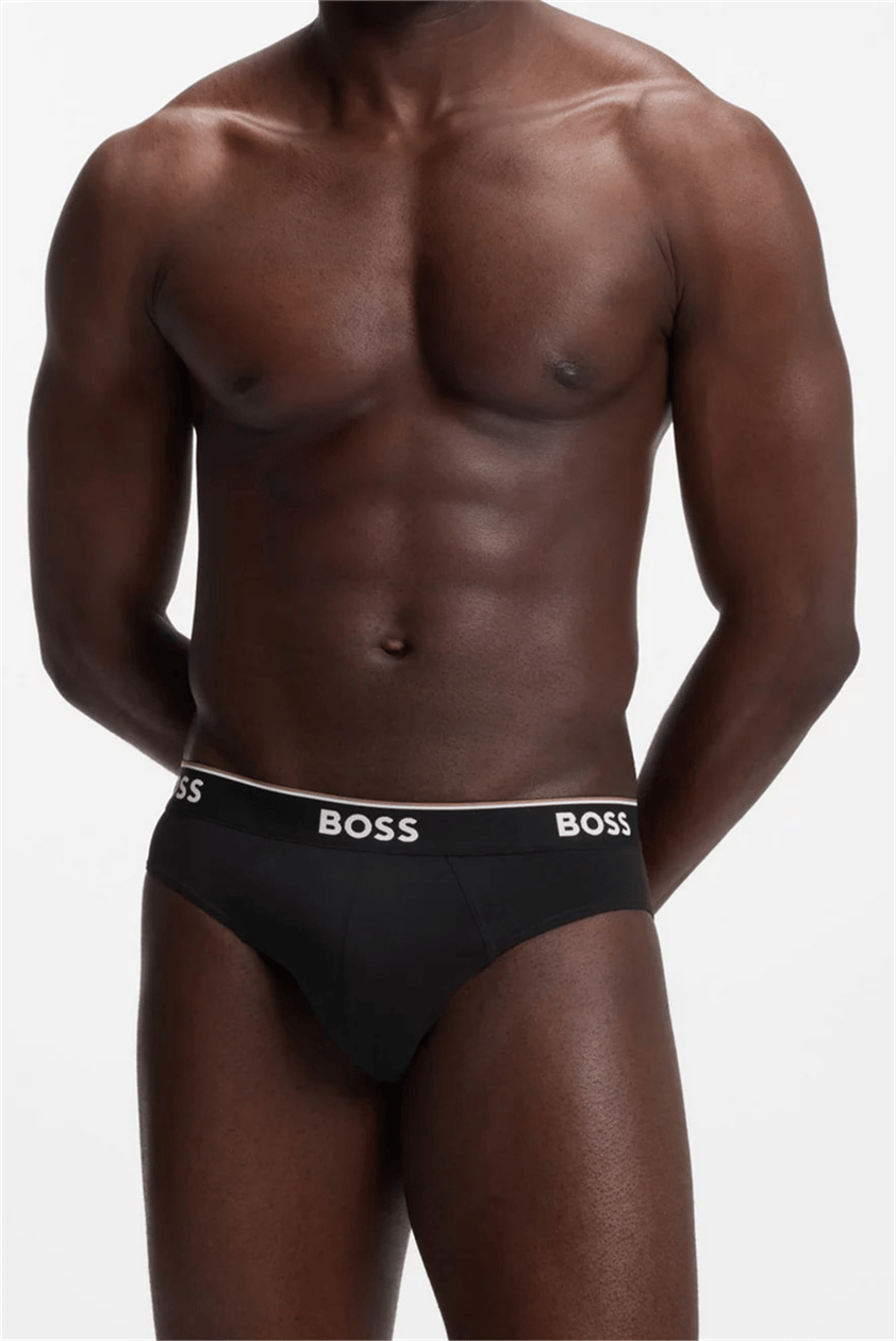 BOSS Brief 3P Power Erkek 3lü Boxer Siyah