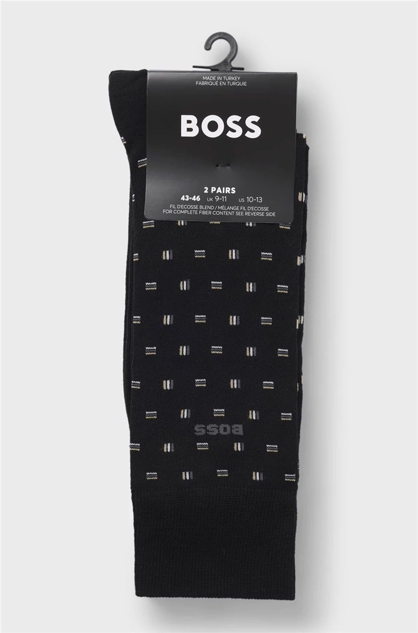 Boss Erkek 2li Çorap Siyah