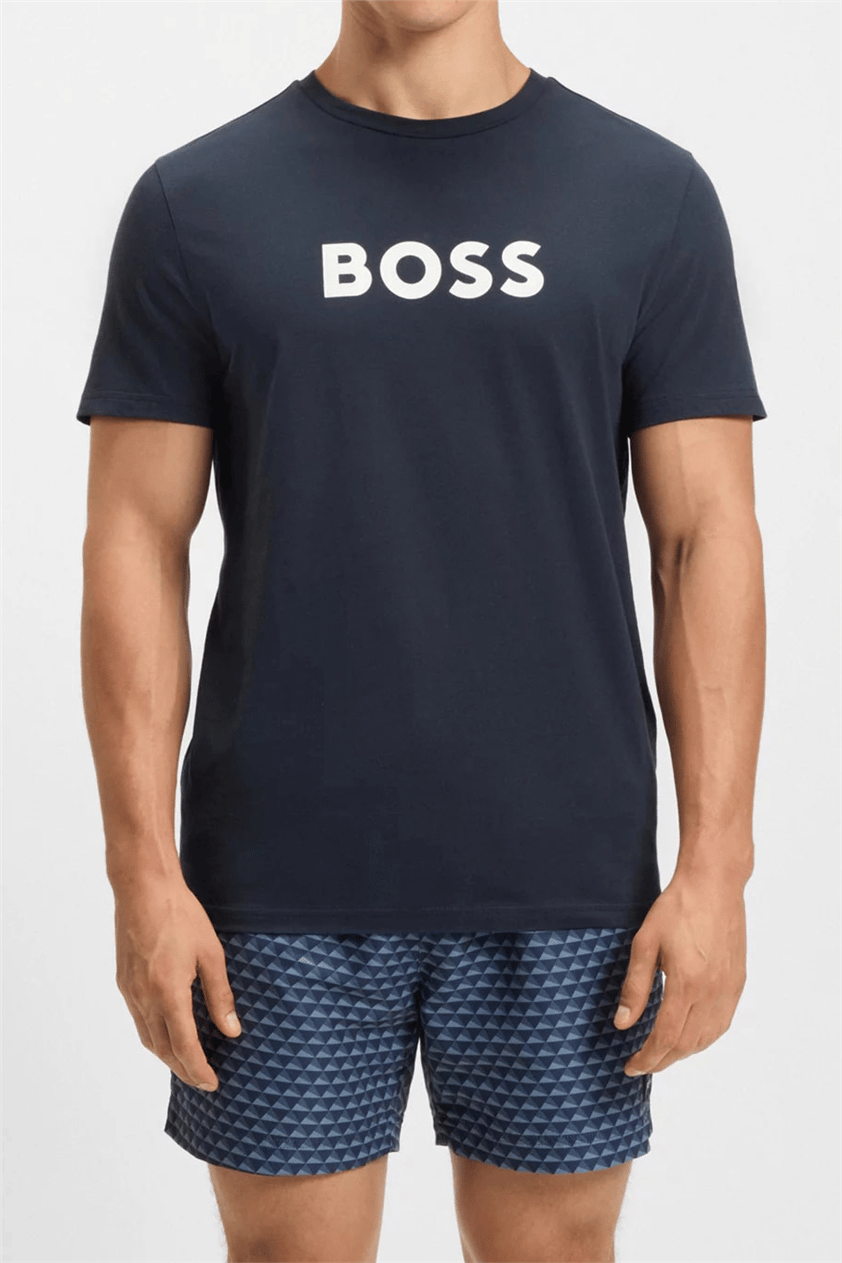 Boss Erkek Bisiklet Yaka T-Shirt Lacivert