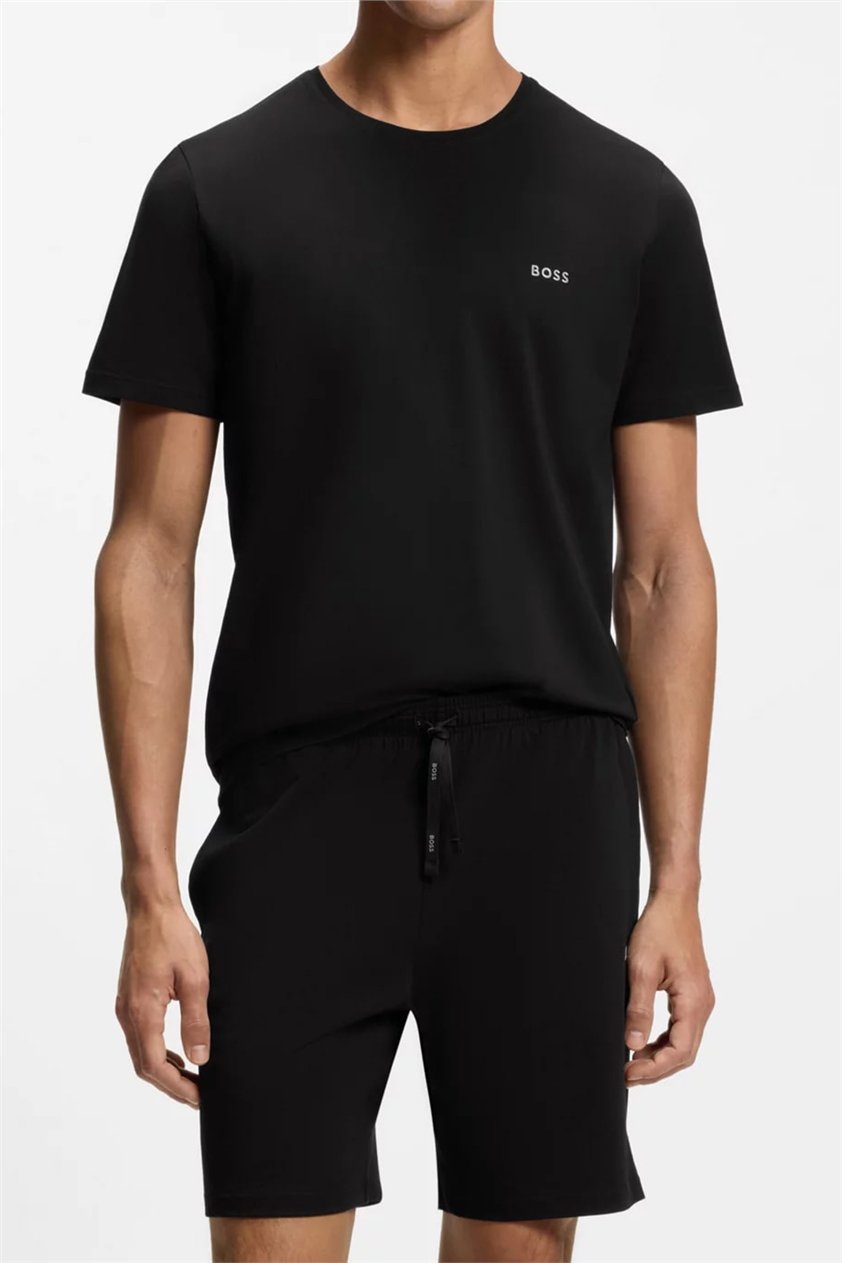 Boss Erkek Bisiklet Yaka T-Shirt Siyah