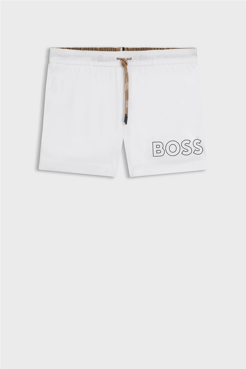 Boss Mooneye Erkek Şort Mayo Beyaz