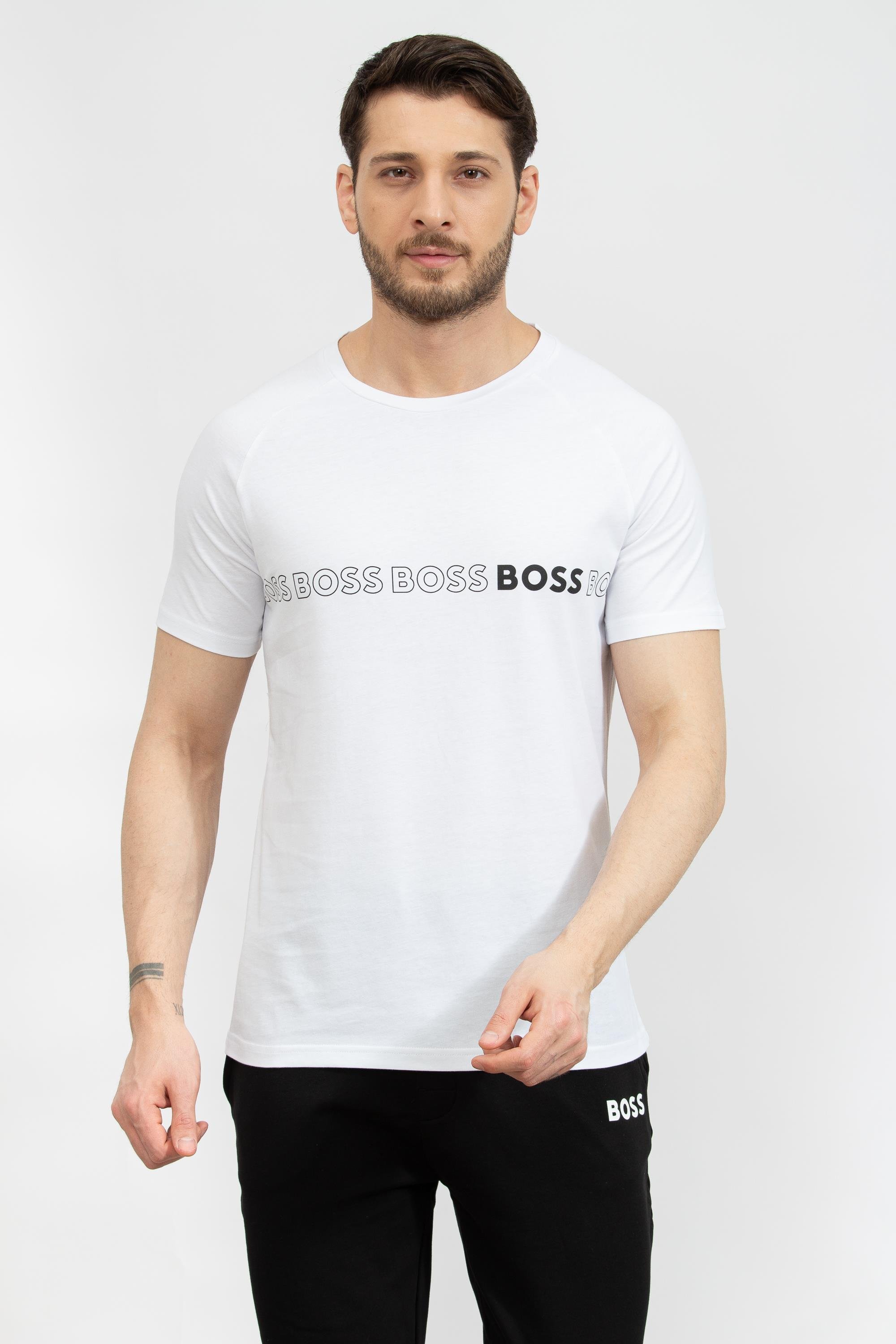 Boss Slim Erkek Bisiklet Yaka T-Shirt